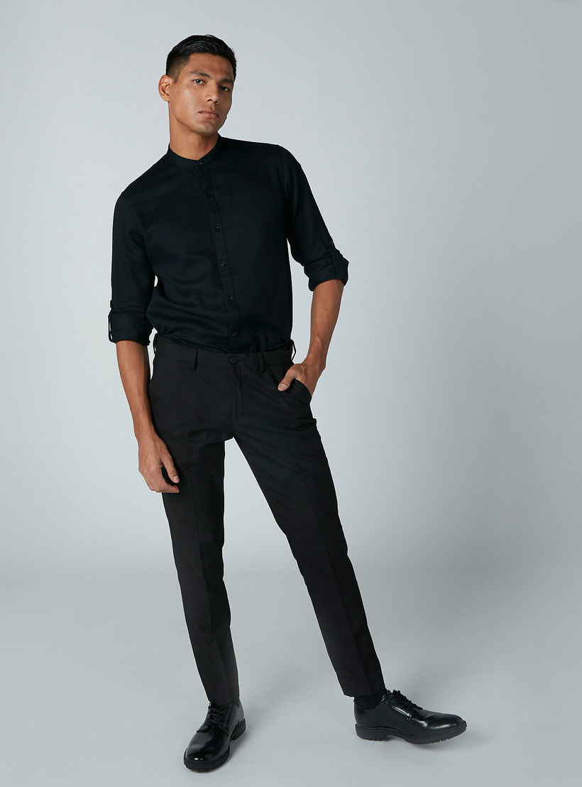 قميص بياقة ماندارين وأكمام طويلة-men-clothing-shirts-image-5