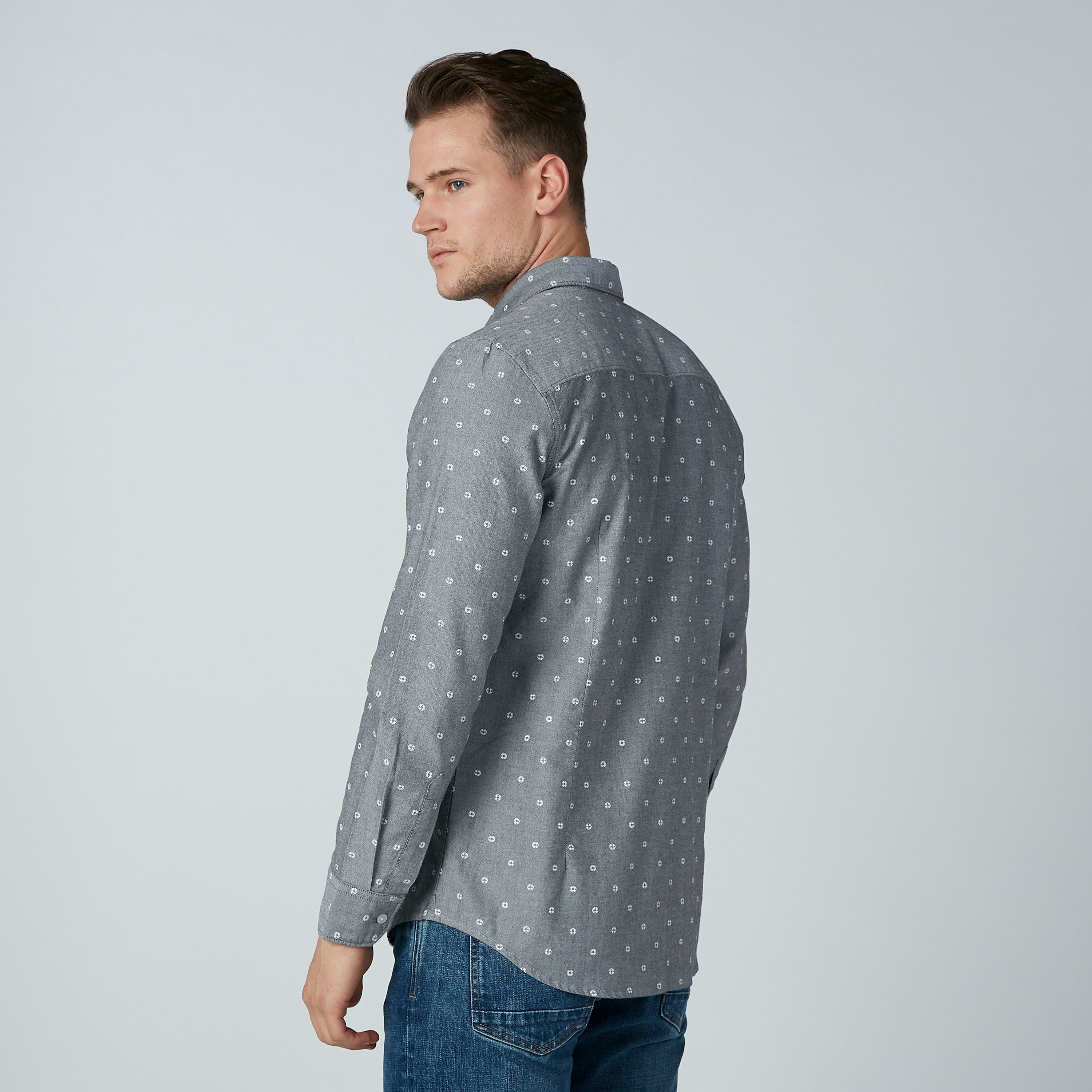 Printed Shirt with Long Sleeves and Complete Placket-men-clothing-shirts-image-1