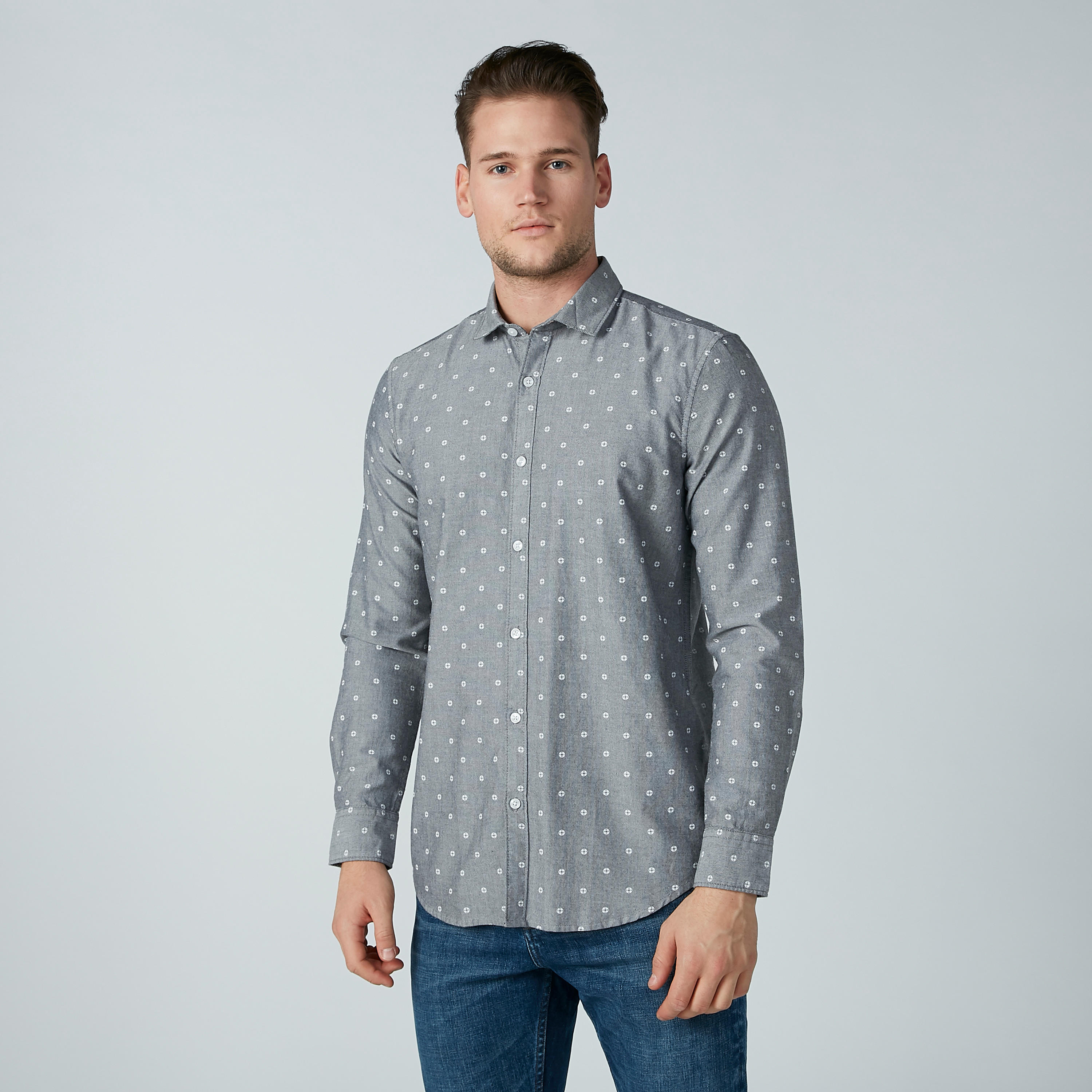Printed Shirt with Long Sleeves and Complete Placket-men-clothing-shirts-image-3