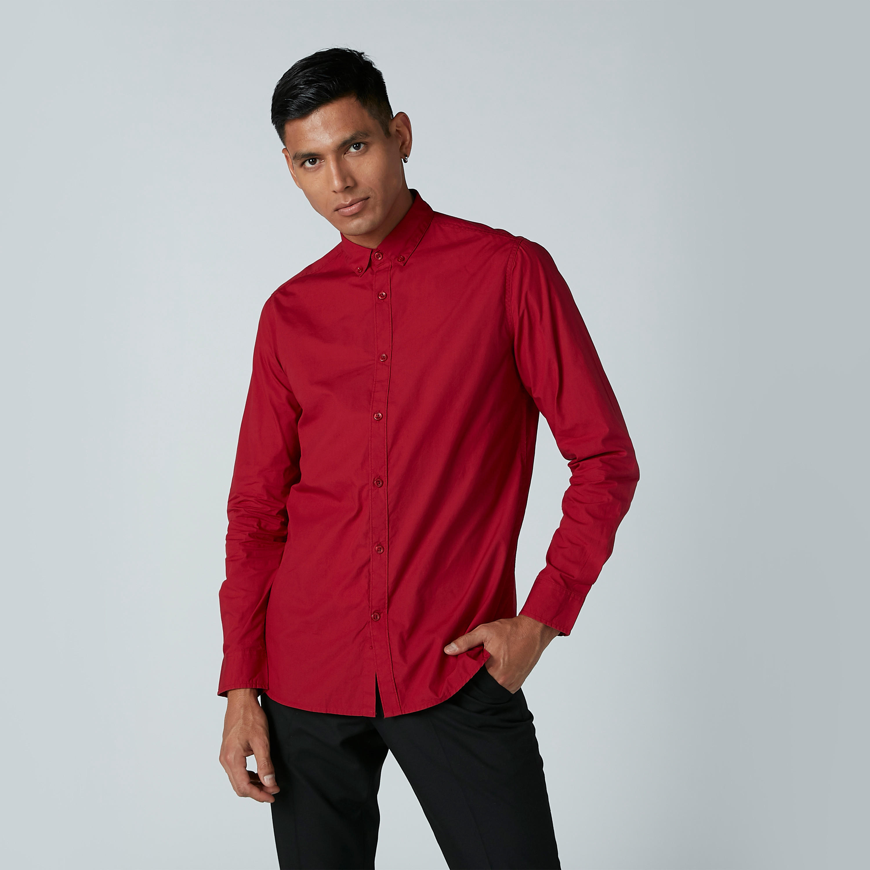 قميص سادة بأكمام طويلة وأزرار-men-clothing-shirts-image-4