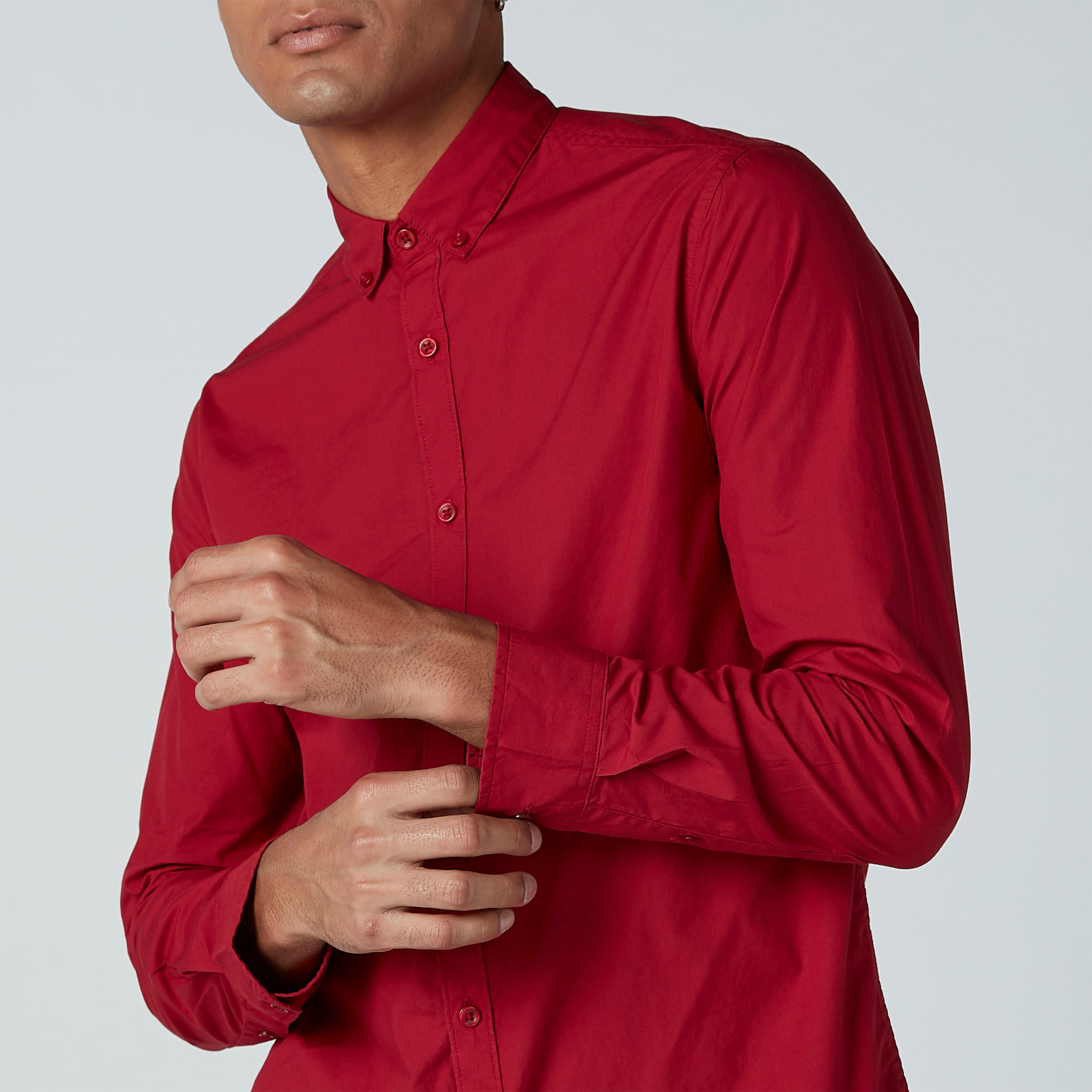 قميص سادة بأكمام طويلة وأزرار-men-clothing-shirts-image-2