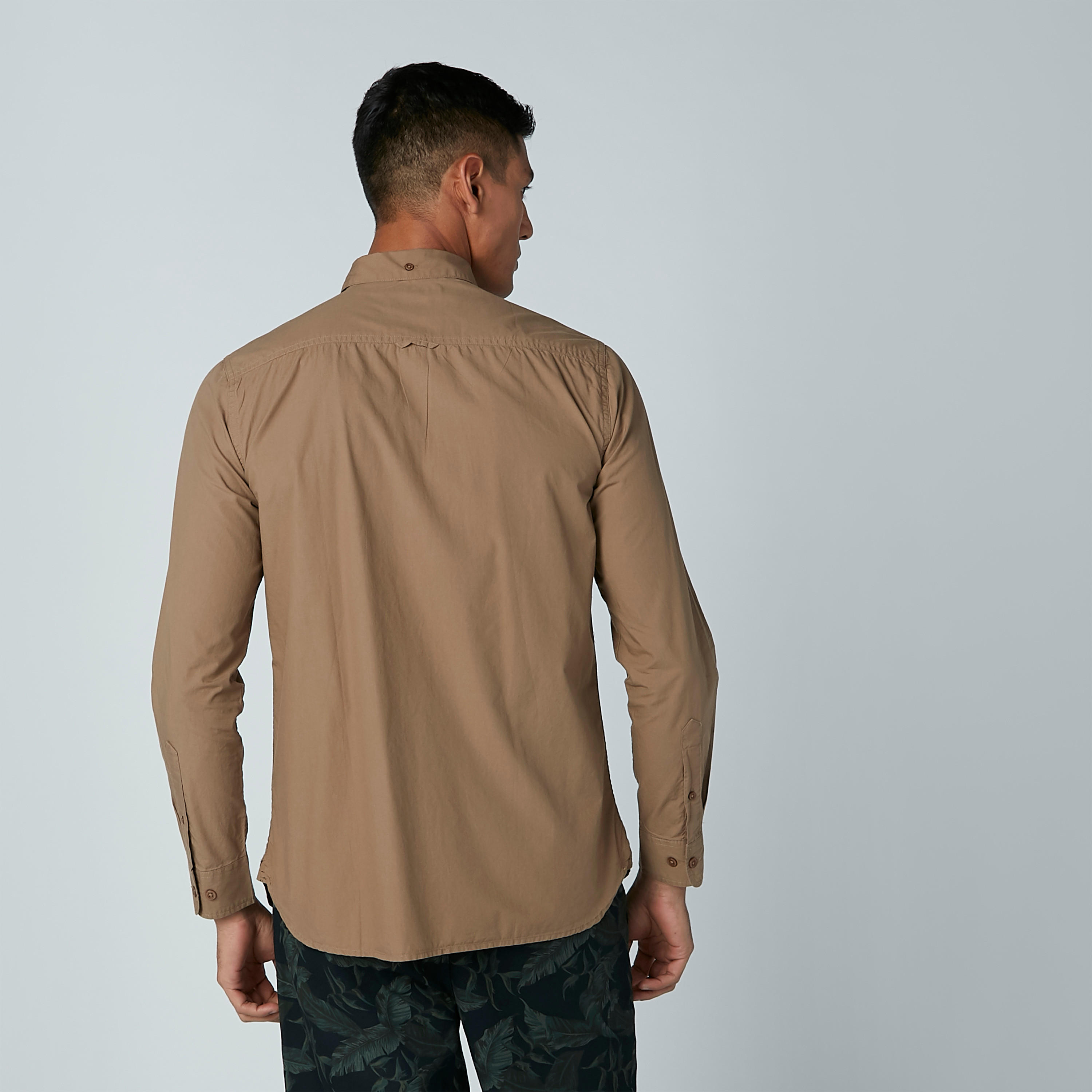 Solid Spread Collar Shirt with Long Sleeves-men-clothing-shirts-image-3