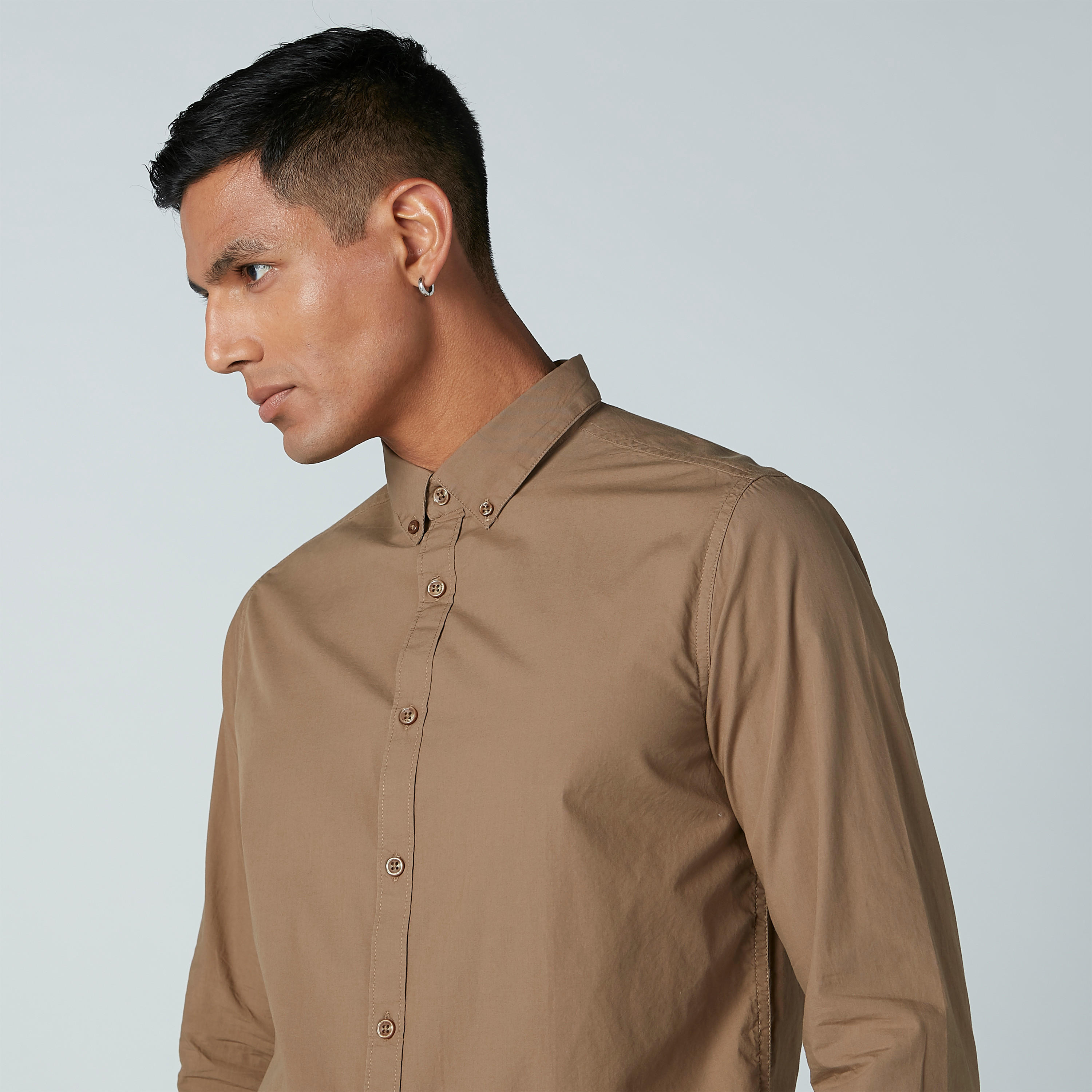 Solid Spread Collar Shirt with Long Sleeves-men-clothing-shirts-image-4