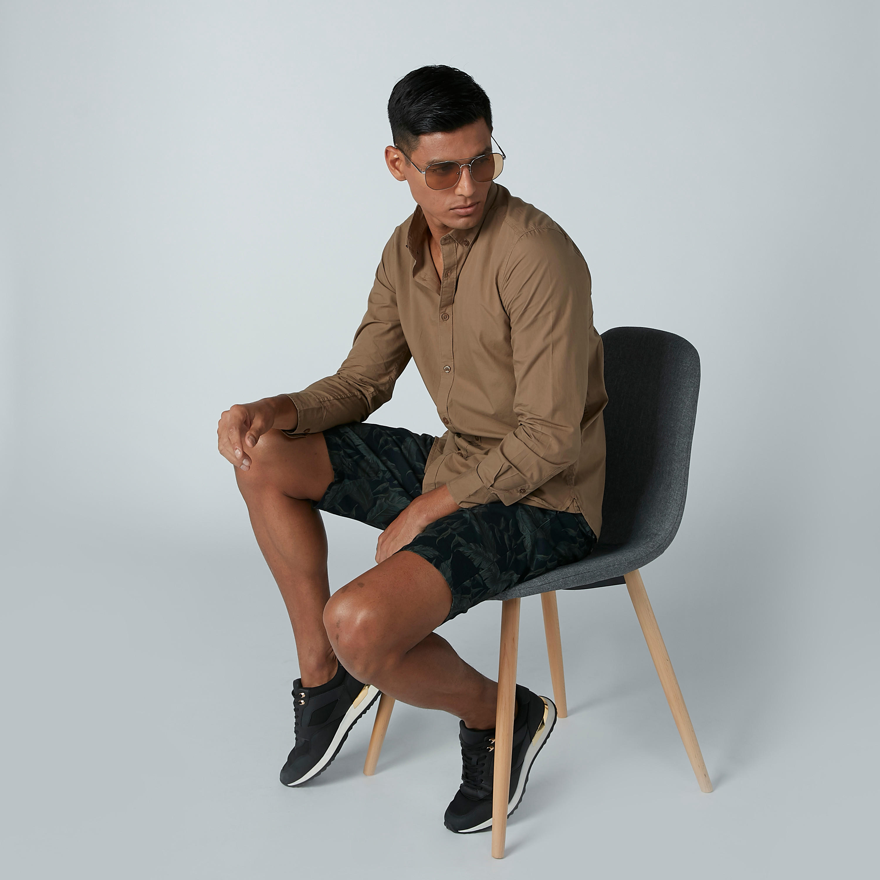 Solid Spread Collar Shirt with Long Sleeves-men-clothing-shirts-image-5