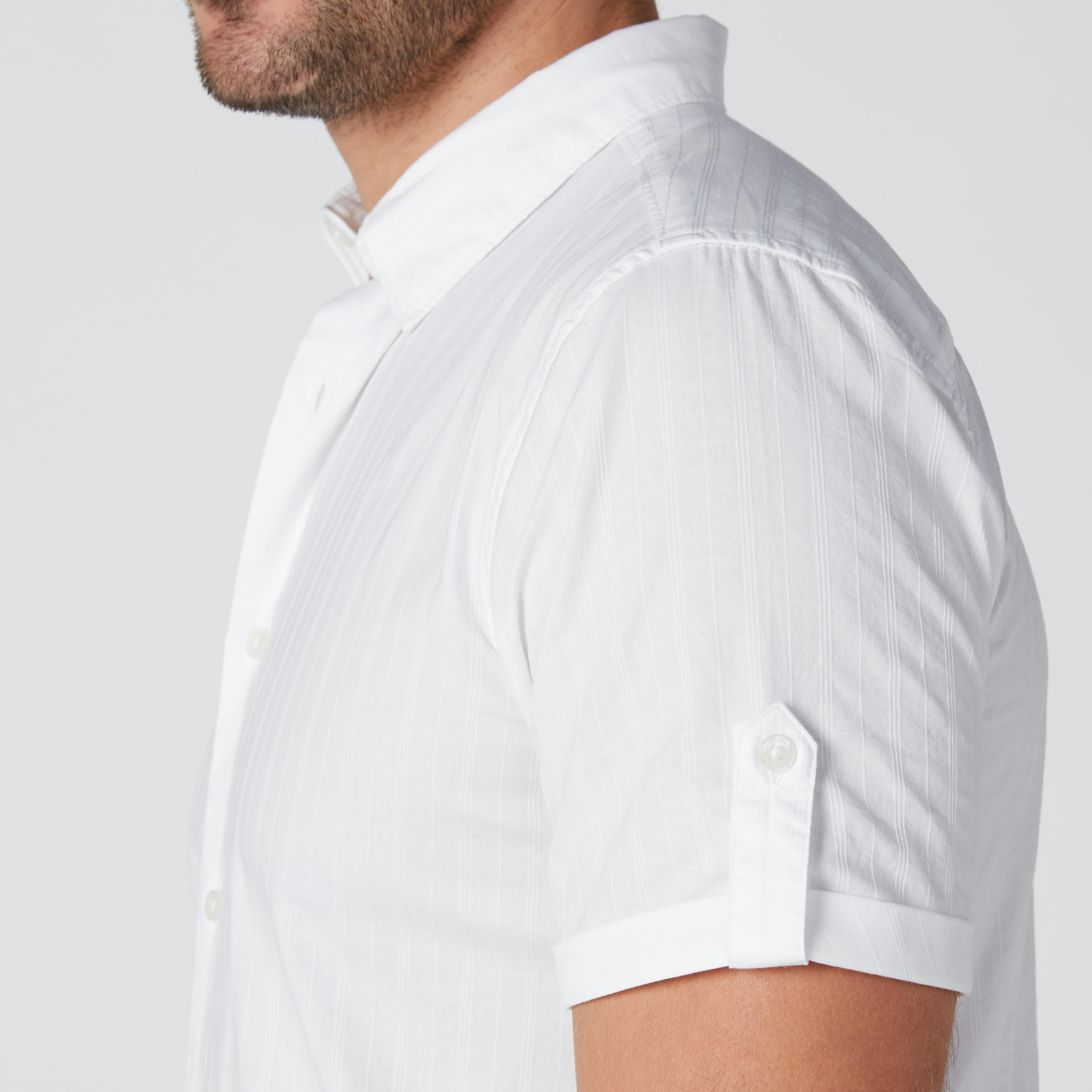 Textured Shirt with Short Sleeves and Complete Placket-men-clothing-shirts-image-6