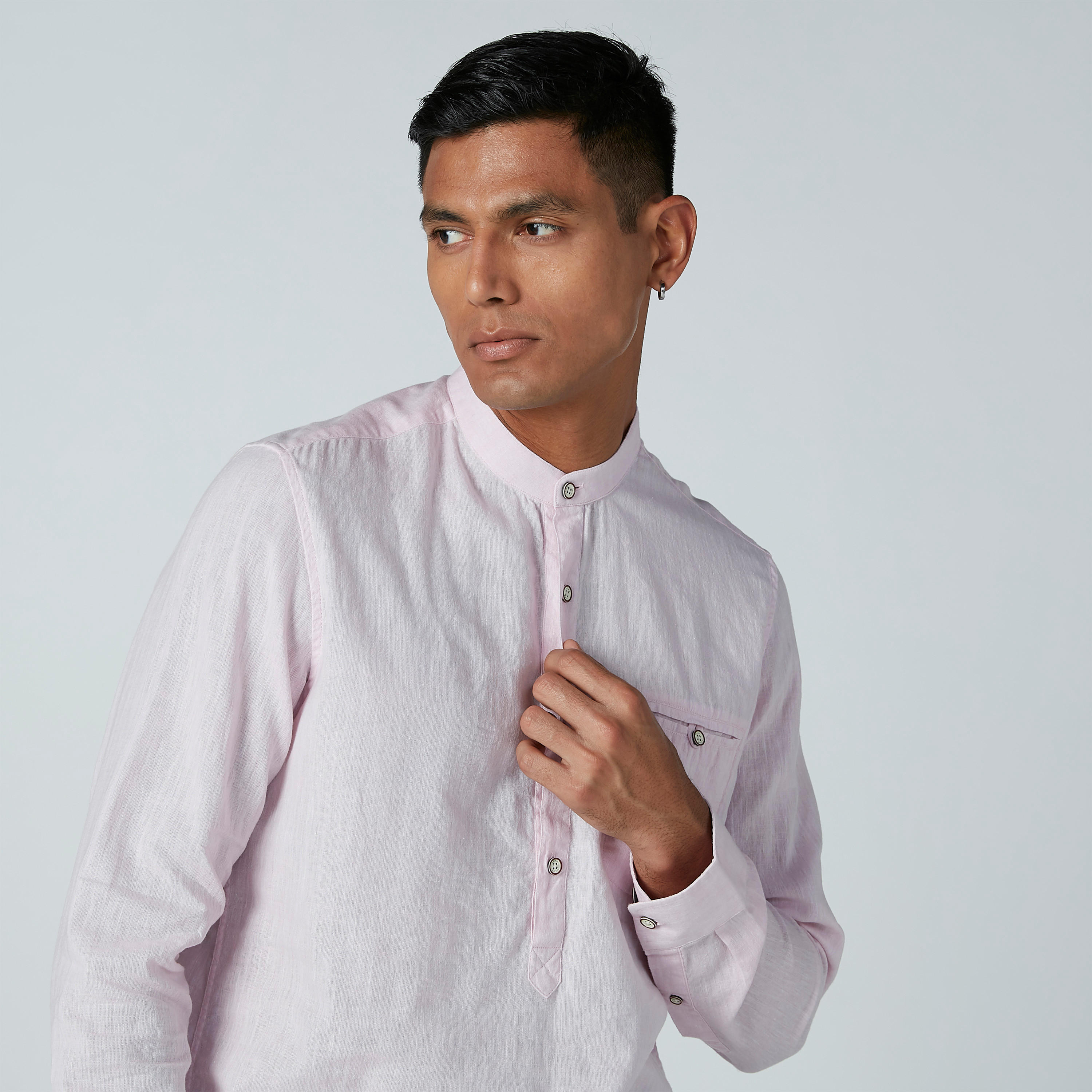 قميص طويل بياقة ماندارين-men-clothing-shirts-image-5