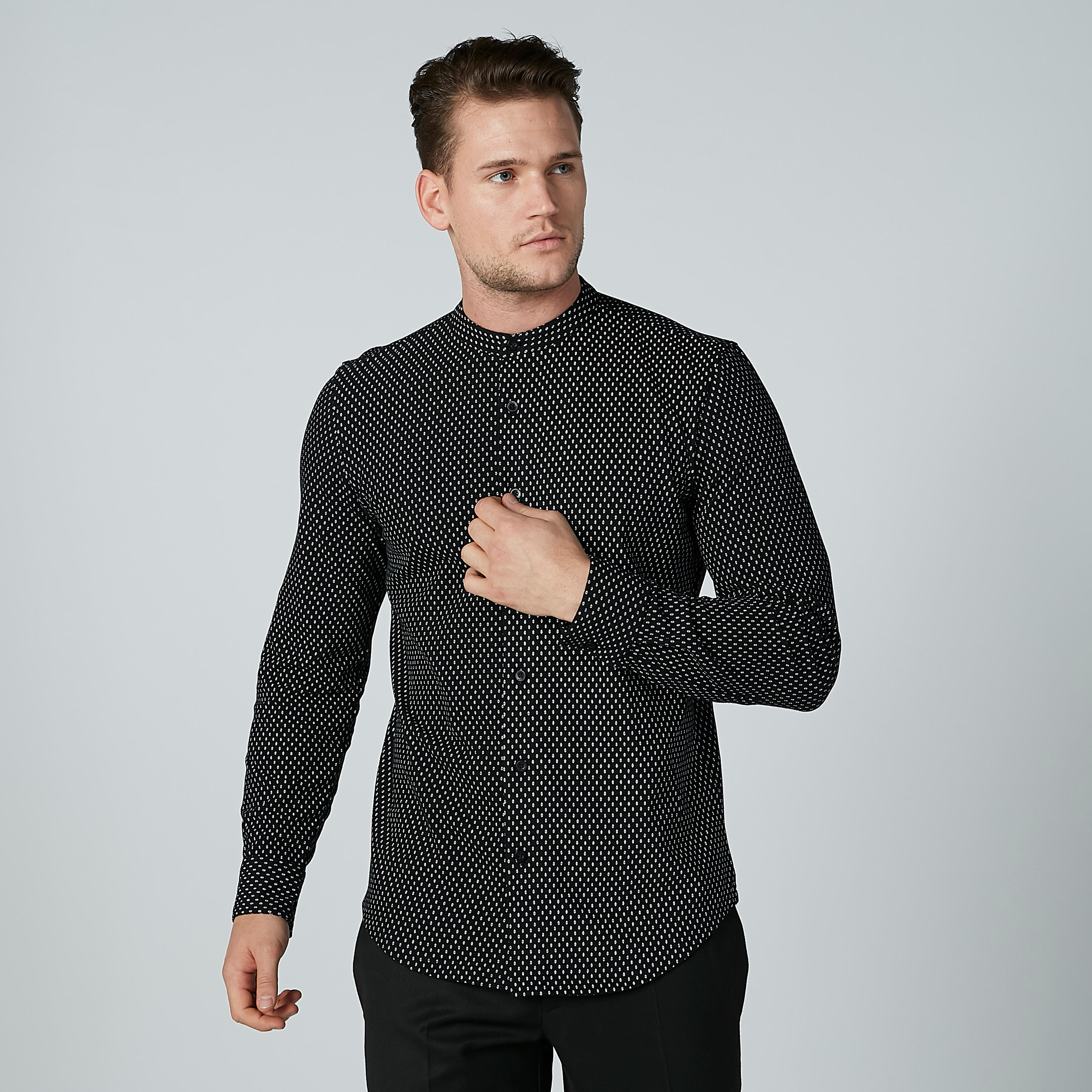 قميص بياقة ماندارين وأكمام طويلة وطبعات-men-clothing-shirts-image-5