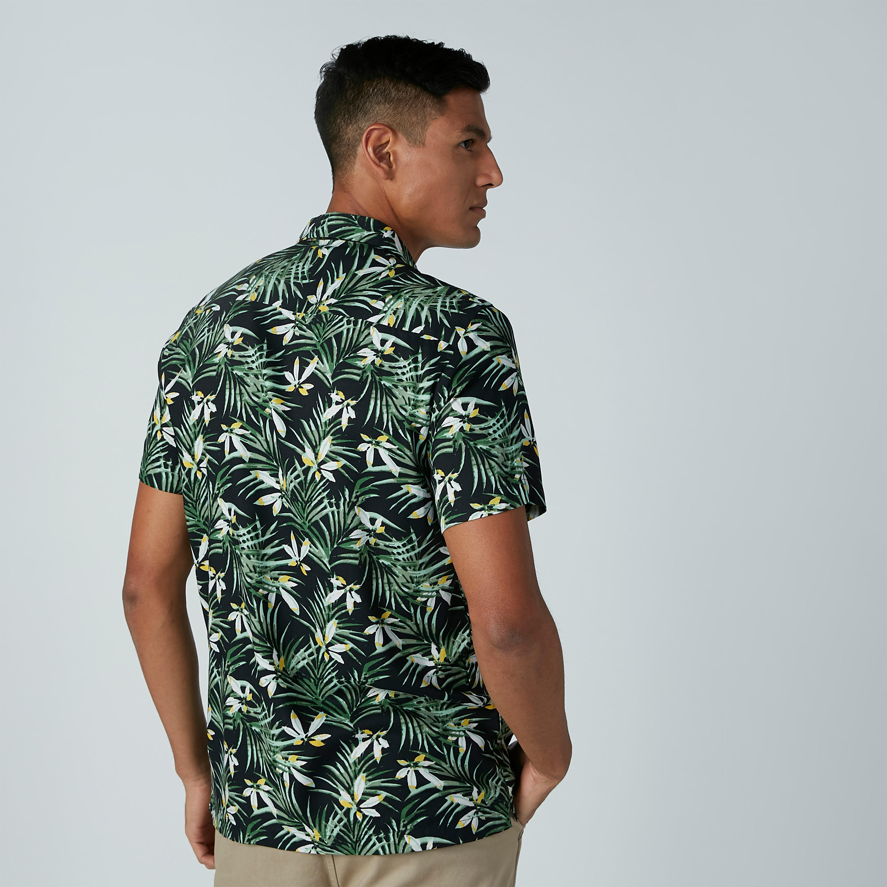 Printed Shirt with Short Sleeves and Complete Placket-men-clothing-shirts-image-3