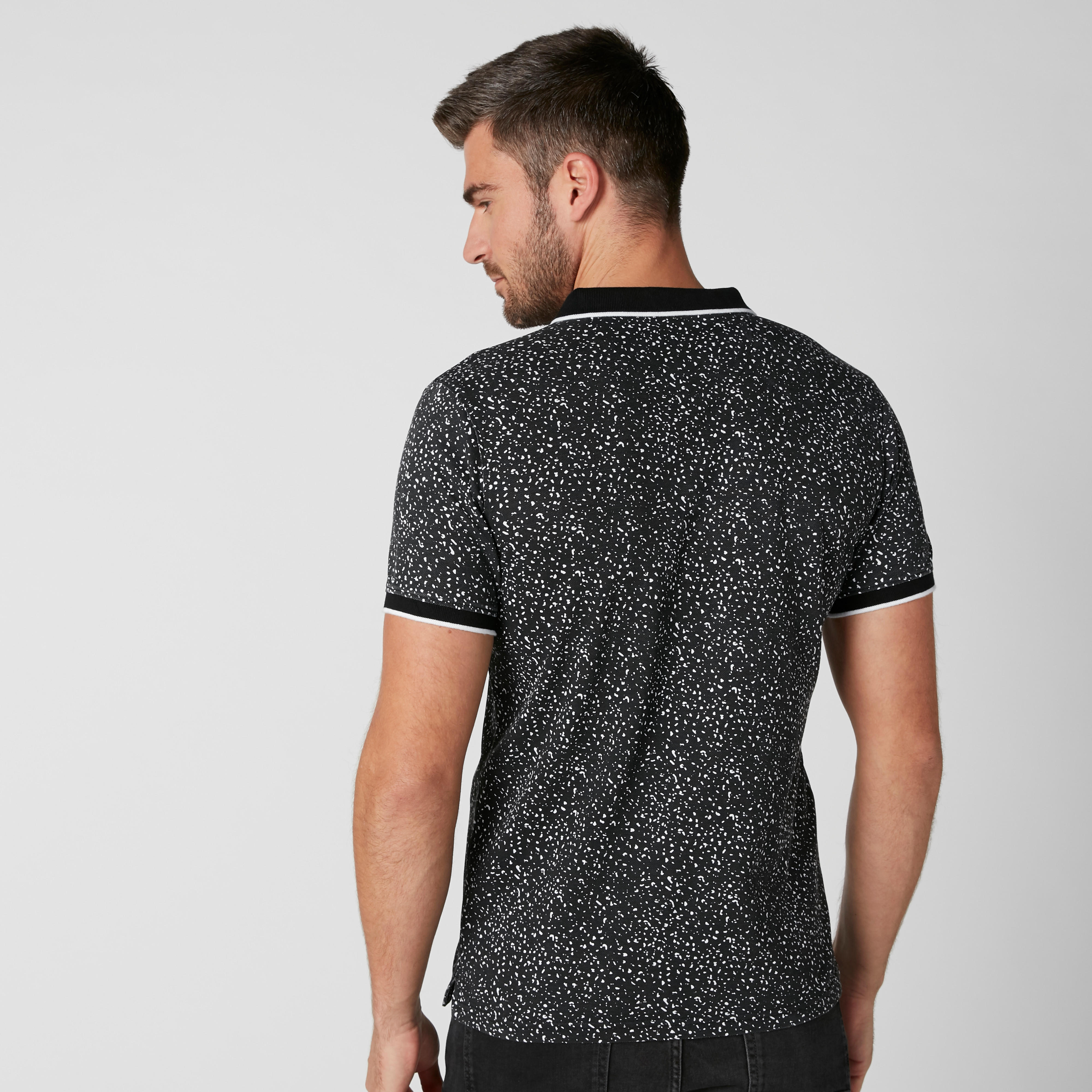 Printed T-Shirt with Polo Neck and Short Sleeves-men-clothing-tshirtsandpolos-polos-image-2