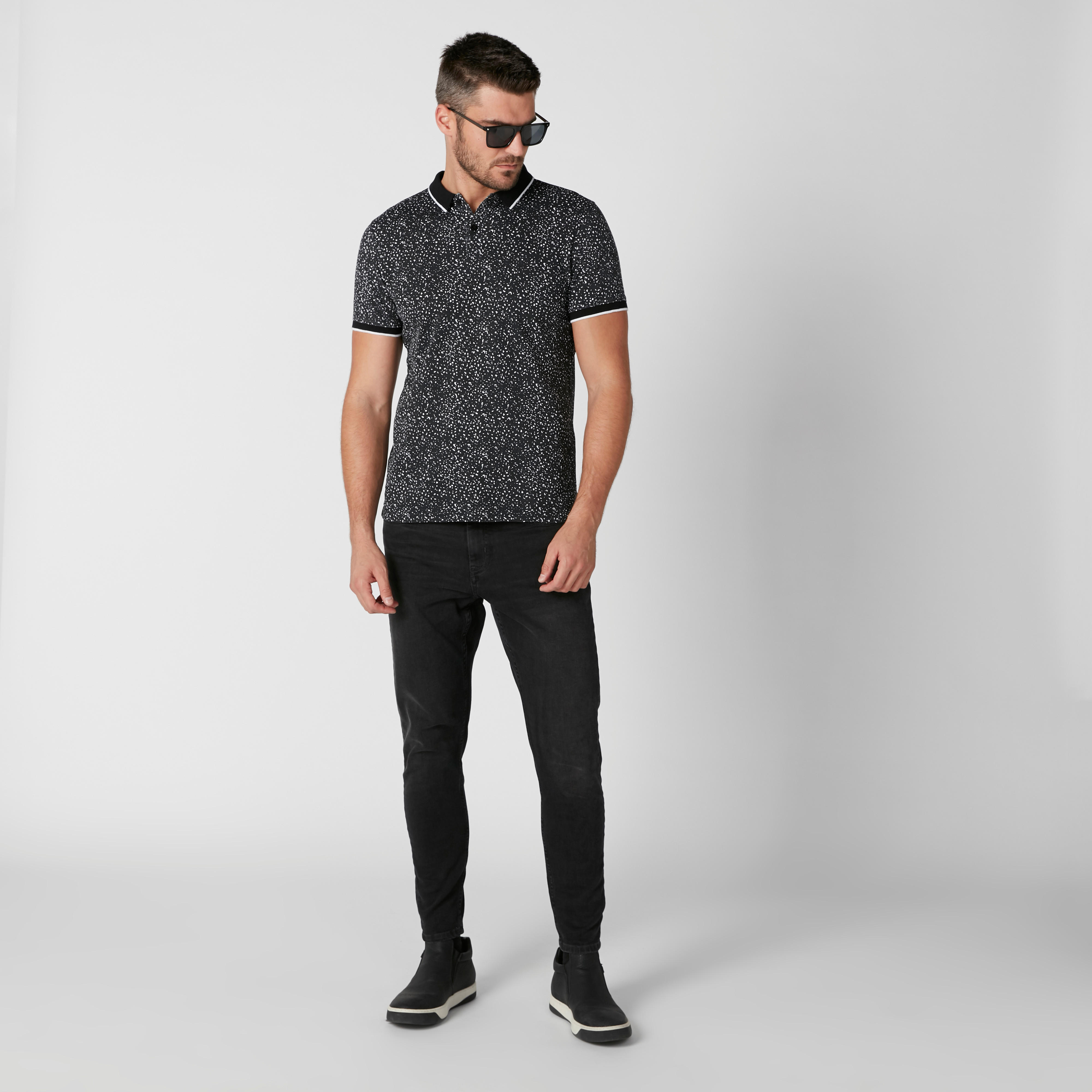Printed T-Shirt with Polo Neck and Short Sleeves-men-clothing-tshirtsandpolos-polos-image-3