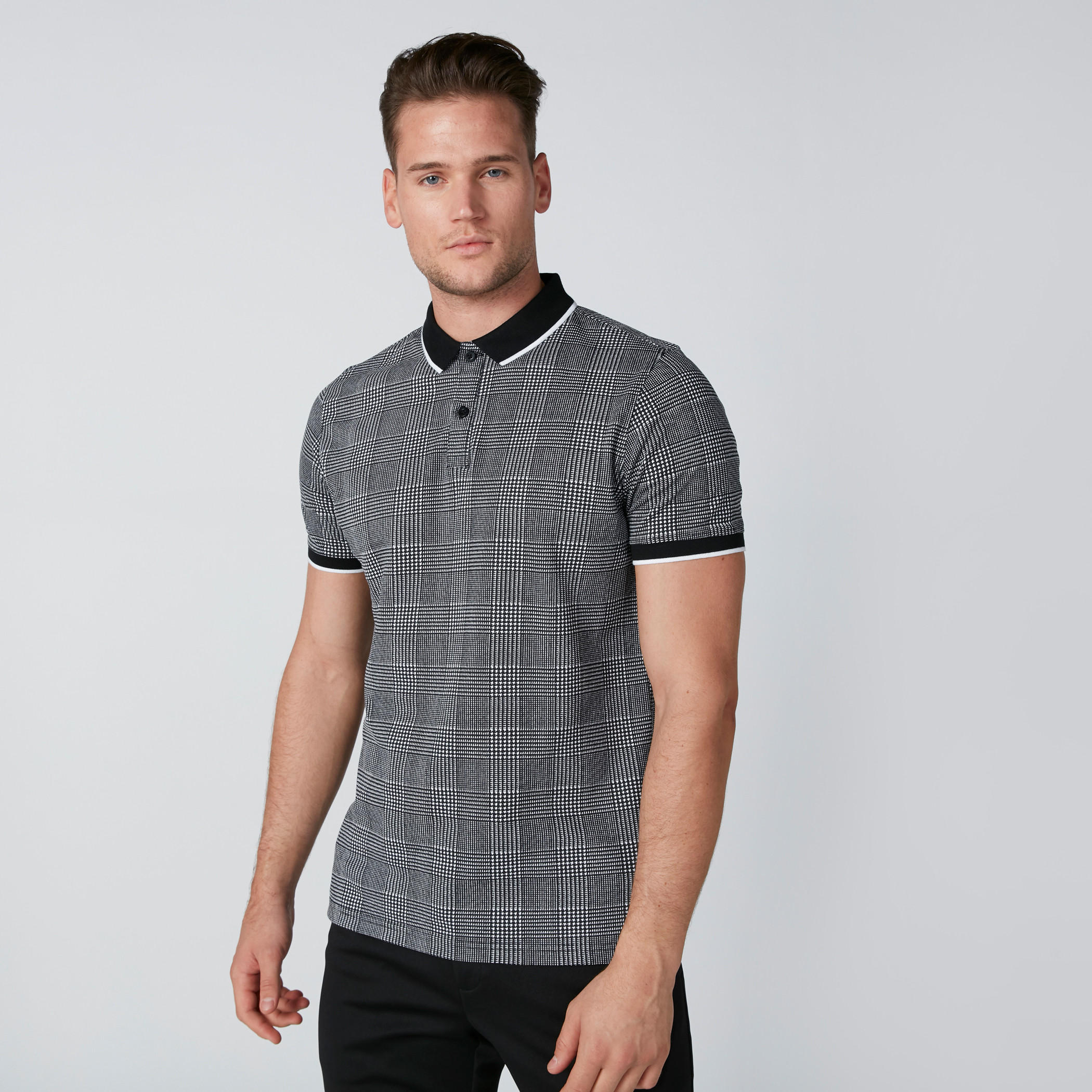 تيشيرت كاروهات بياقة بولو وأكمام قصيرة-men-clothing-tshirtsandpolos-polos-image-4