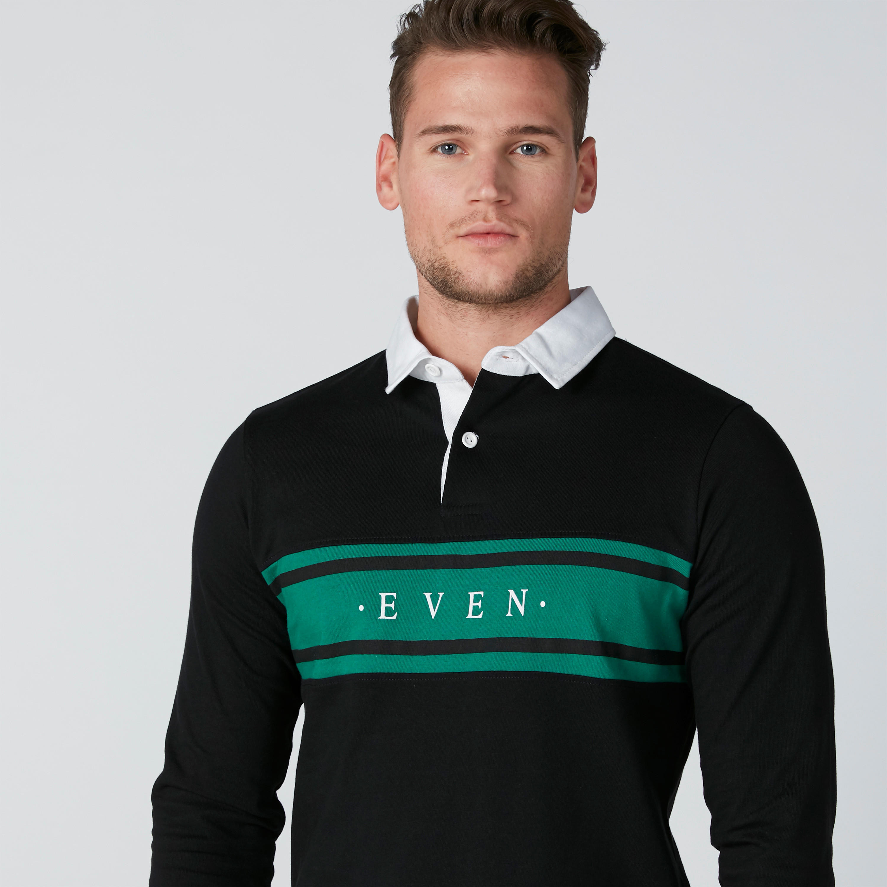 Printed T-Shirt with Polo Neck and Long Sleeves-men-clothing-tshirtsandpolos-polos-image-5