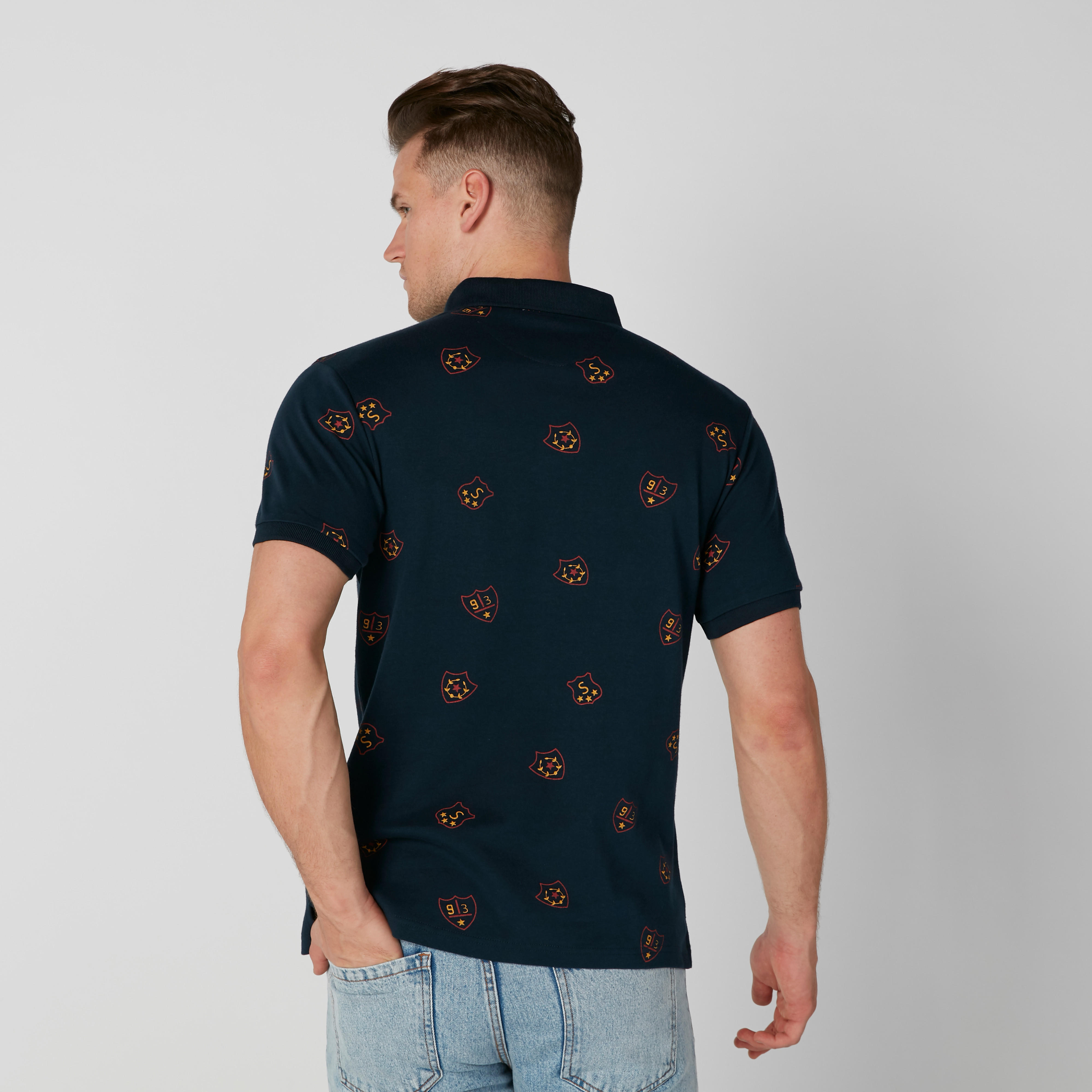 Printed T-Shirt with Polo Neck and Short Sleeves-men-clothing-tshirtsandpolos-polos-image-2