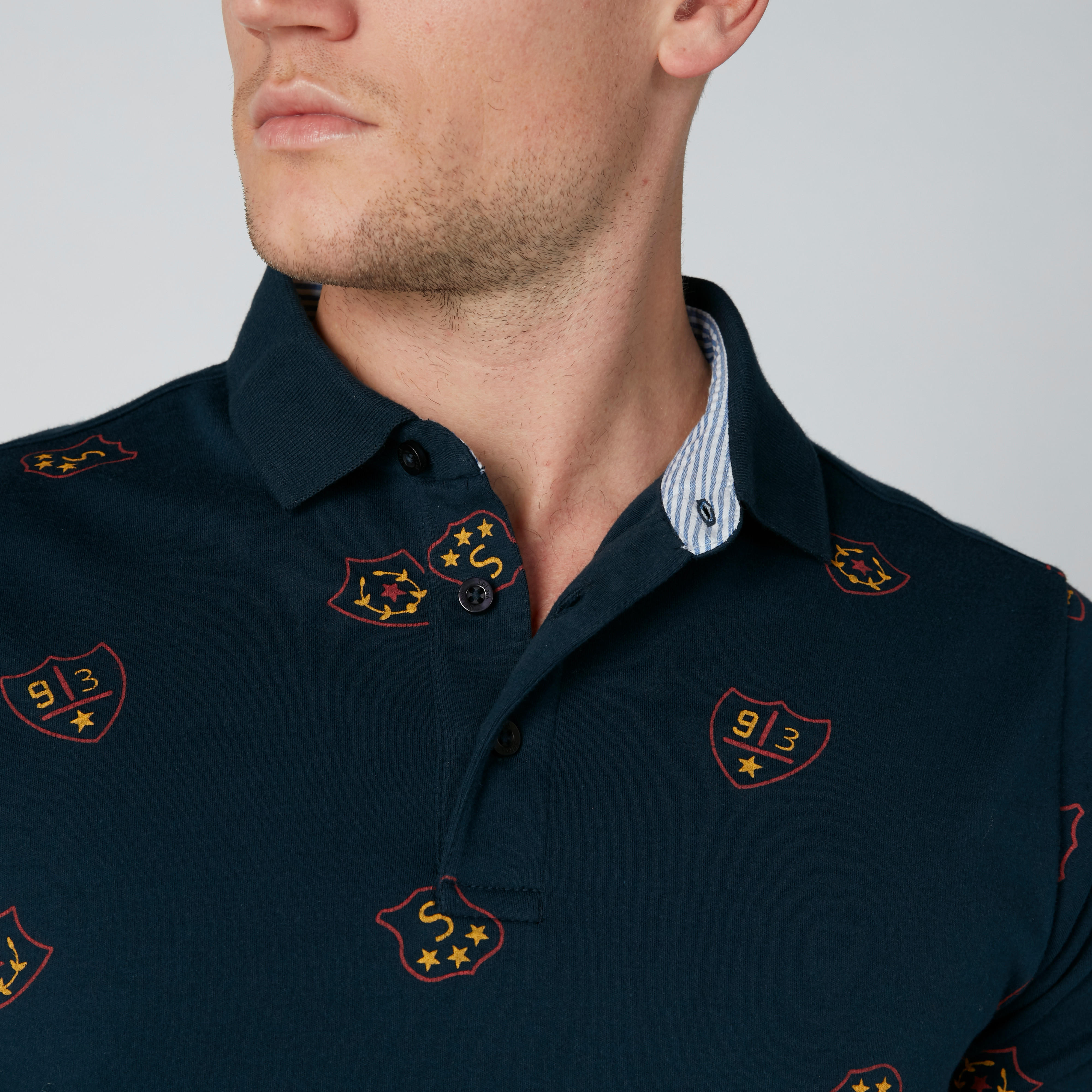 Printed T-Shirt with Polo Neck and Short Sleeves-men-clothing-tshirtsandpolos-polos-image-4