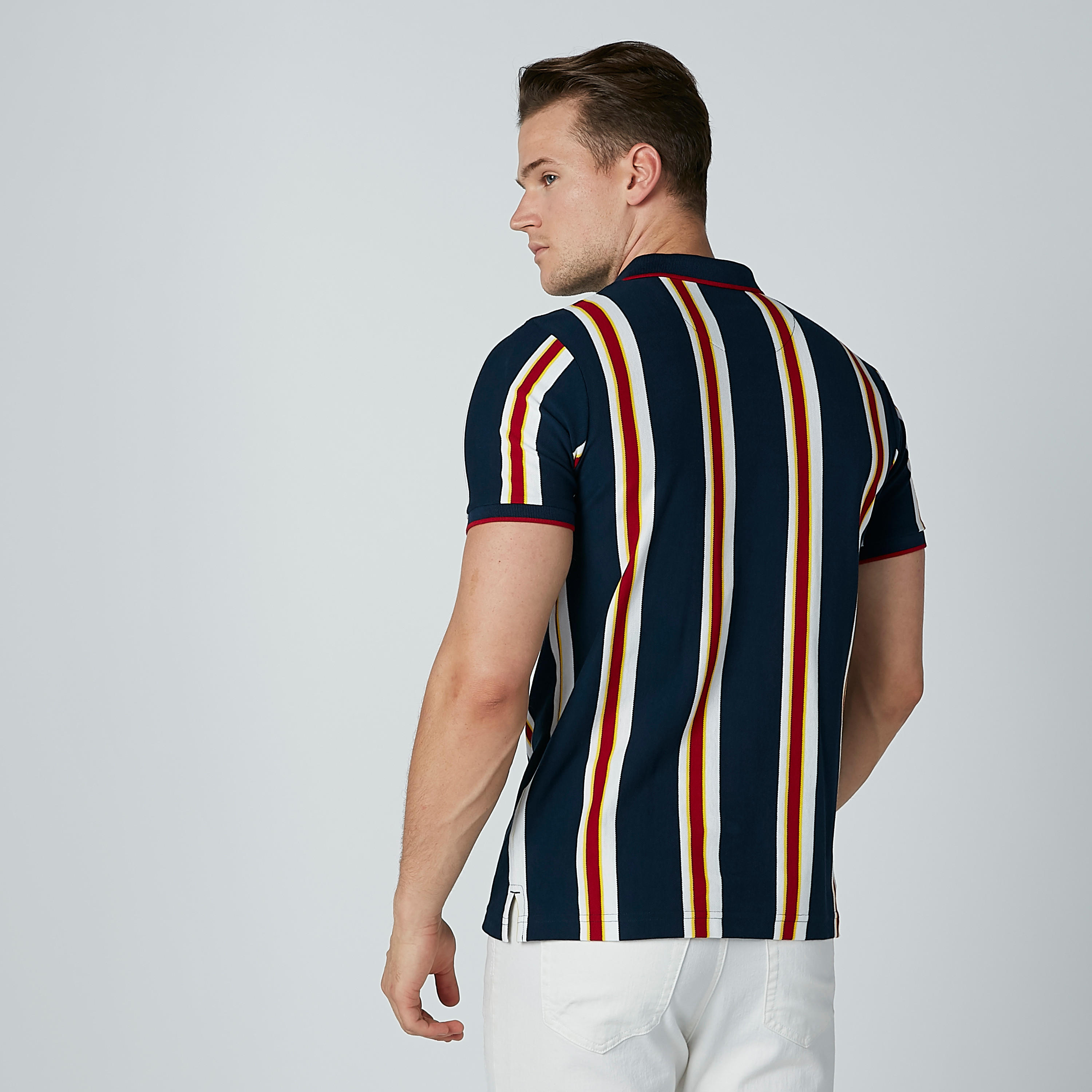 تيشيرت مقلّم بياقة بولو وأكمام قصيرة-men-clothing-tshirtsandpolos-polos-image-3