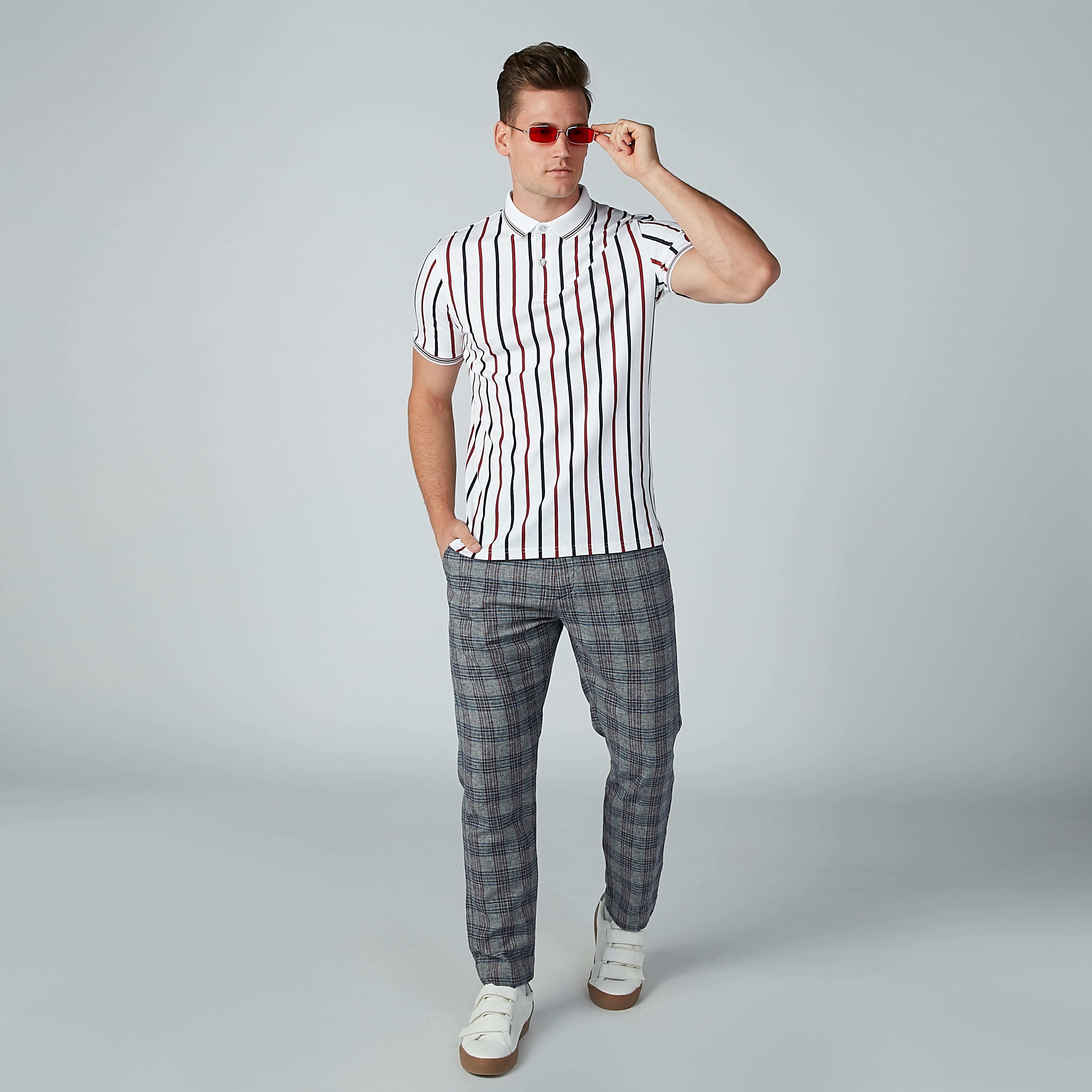 Striped Polo T-shirt with Short Sleeves-men-clothing-tshirtsandpolos-polos-image-2