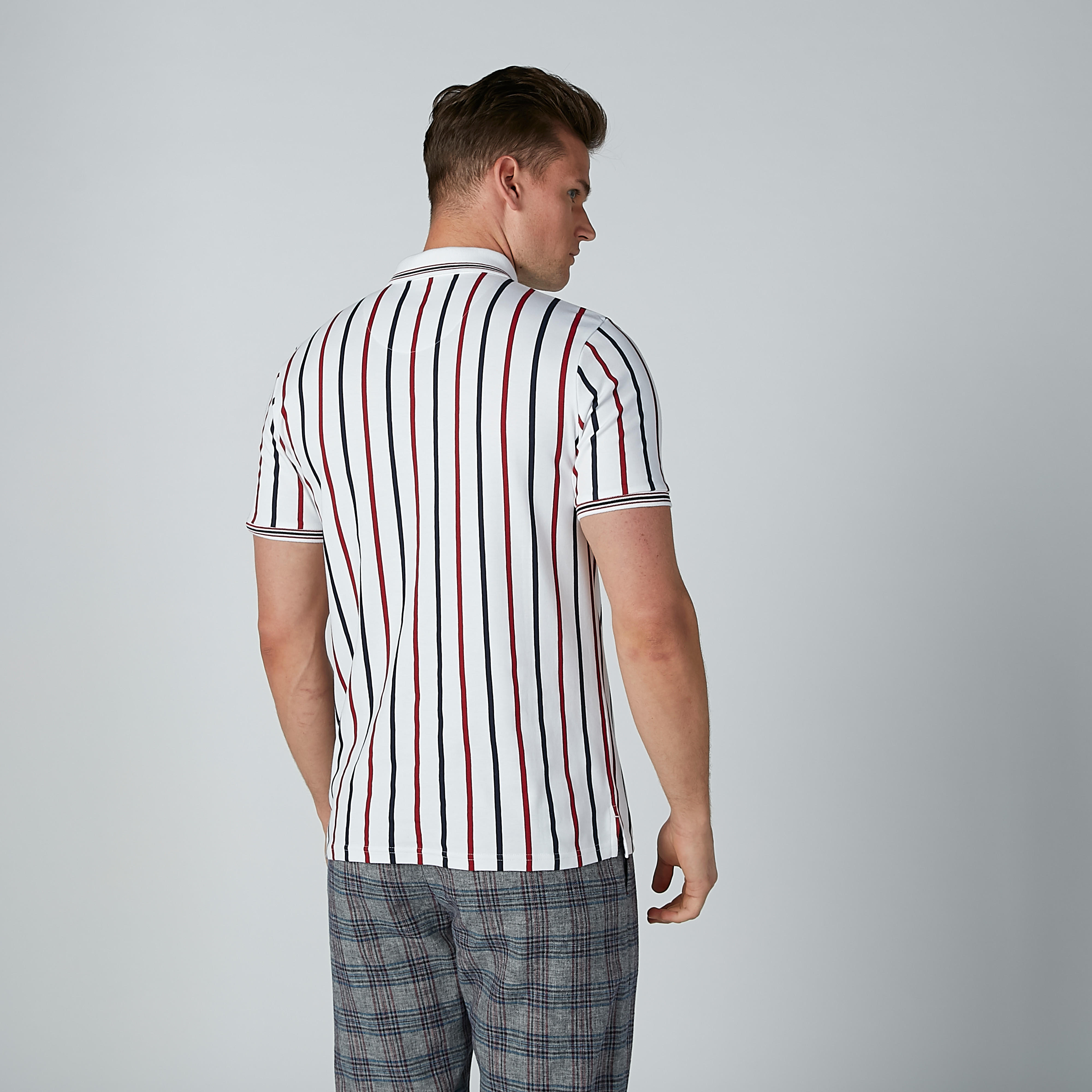Striped Polo T-shirt with Short Sleeves-men-clothing-tshirtsandpolos-polos-image-3