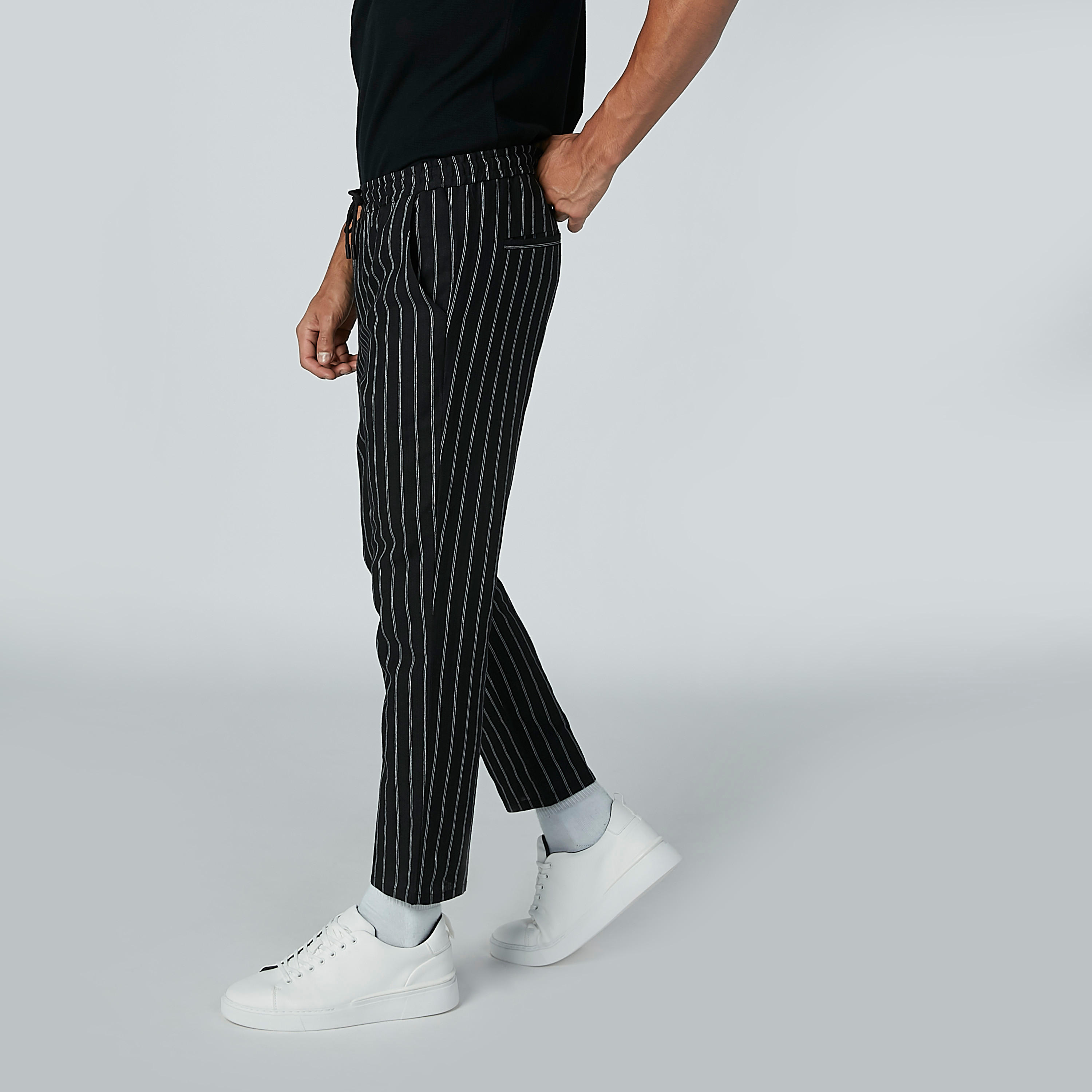 بنطال شينو طويل مقلّم برباط وجيوب-men-clothing-bottoms-trousersandchinos-trousers-image-4