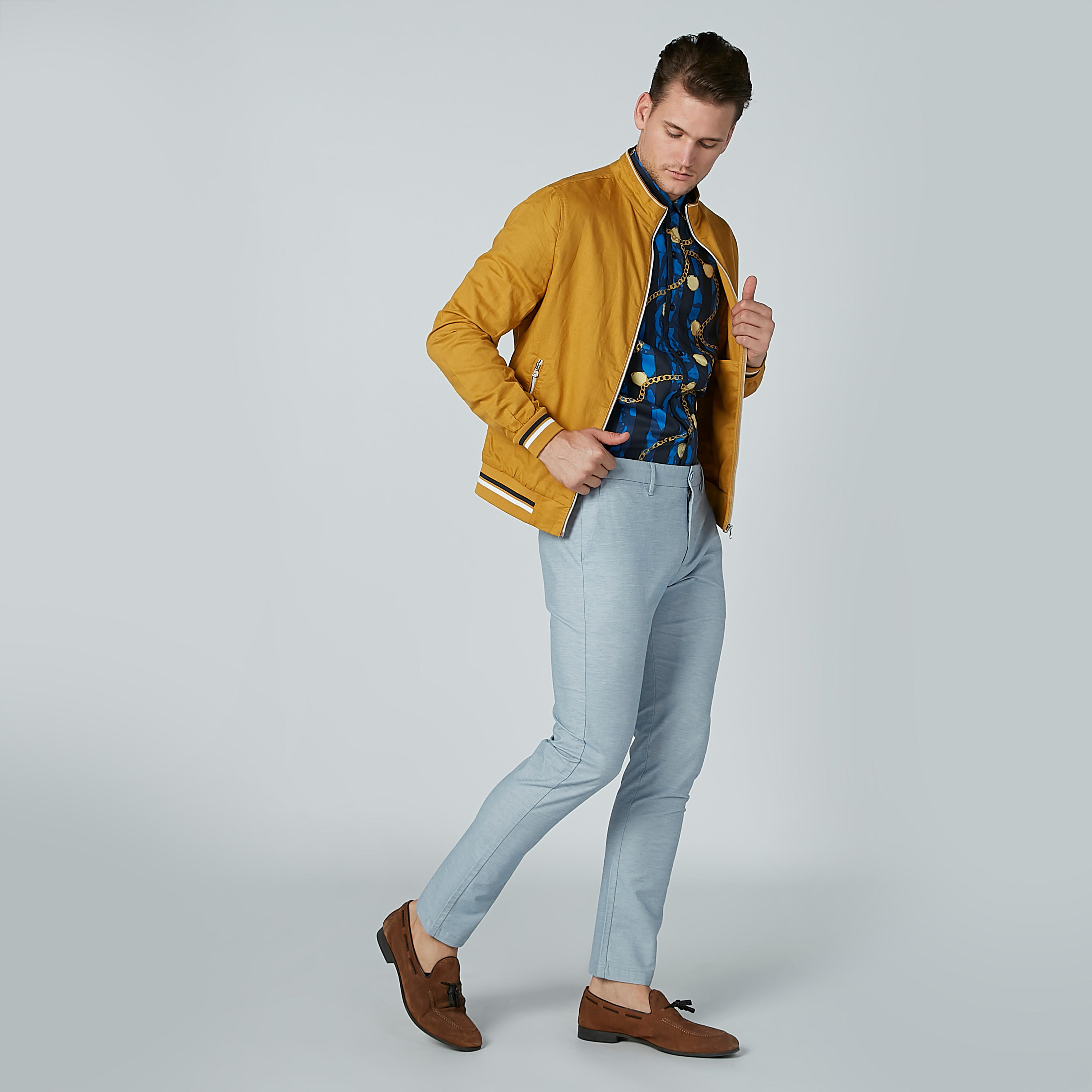 Plain Bomber Jacket with Long Sleeves and Pocket Detail-men-clothing-jacketsandblazers-jackets-image-2