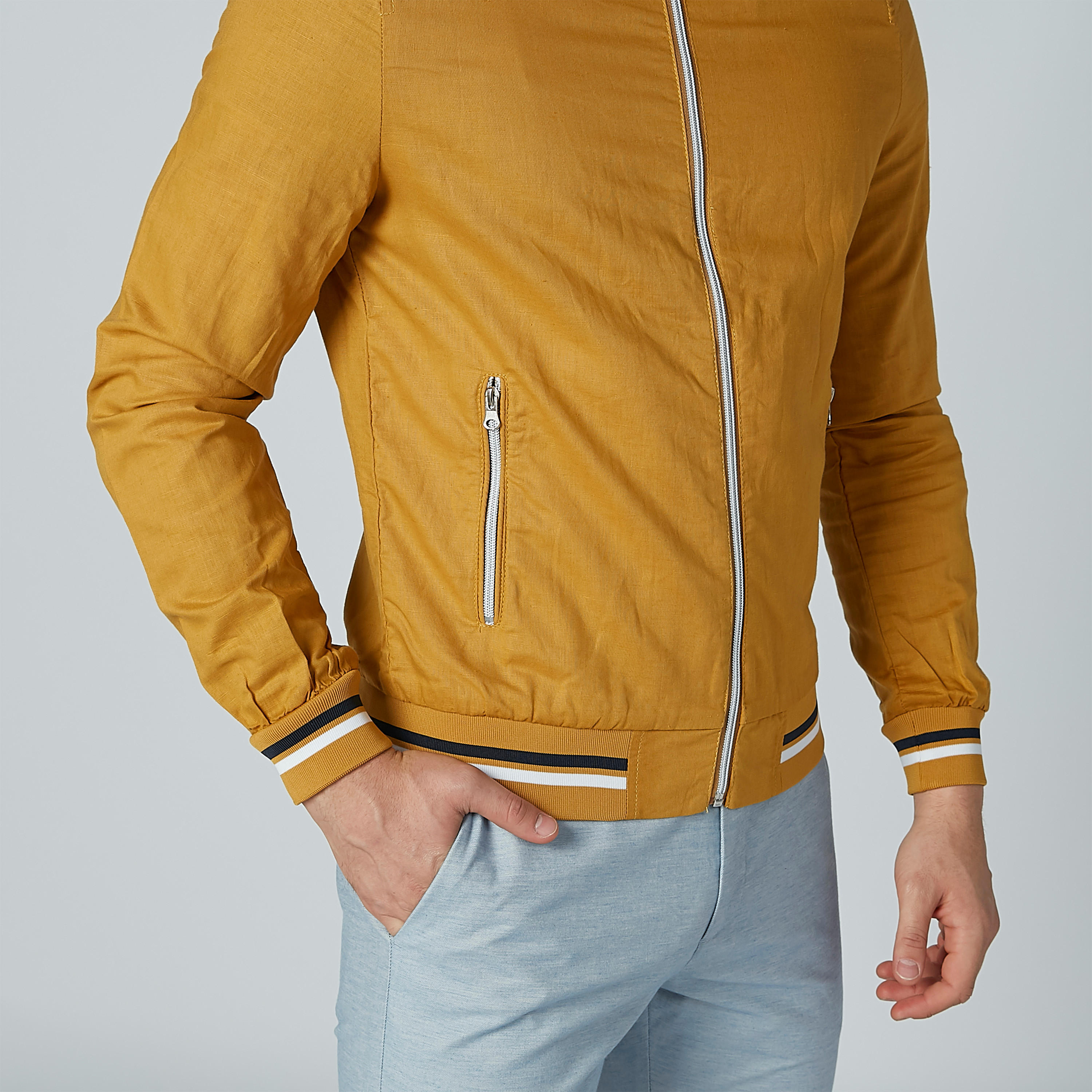 Plain Bomber Jacket with Long Sleeves and Pocket Detail-men-clothing-jacketsandblazers-jackets-image-3
