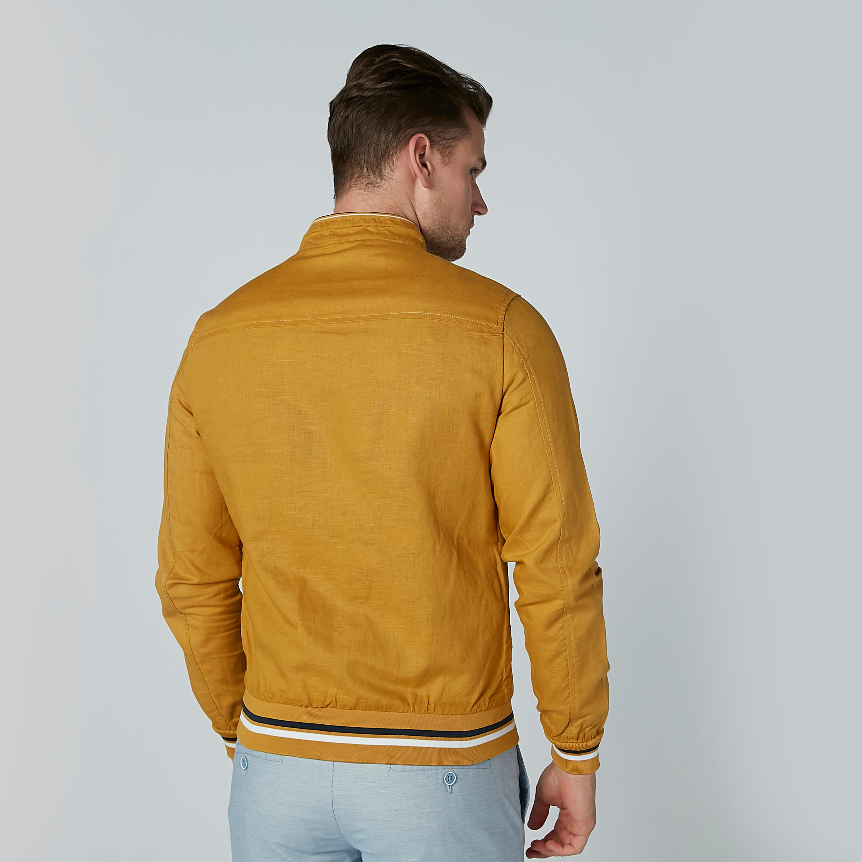 Plain Bomber Jacket with Long Sleeves and Pocket Detail-men-clothing-jacketsandblazers-jackets-image-4