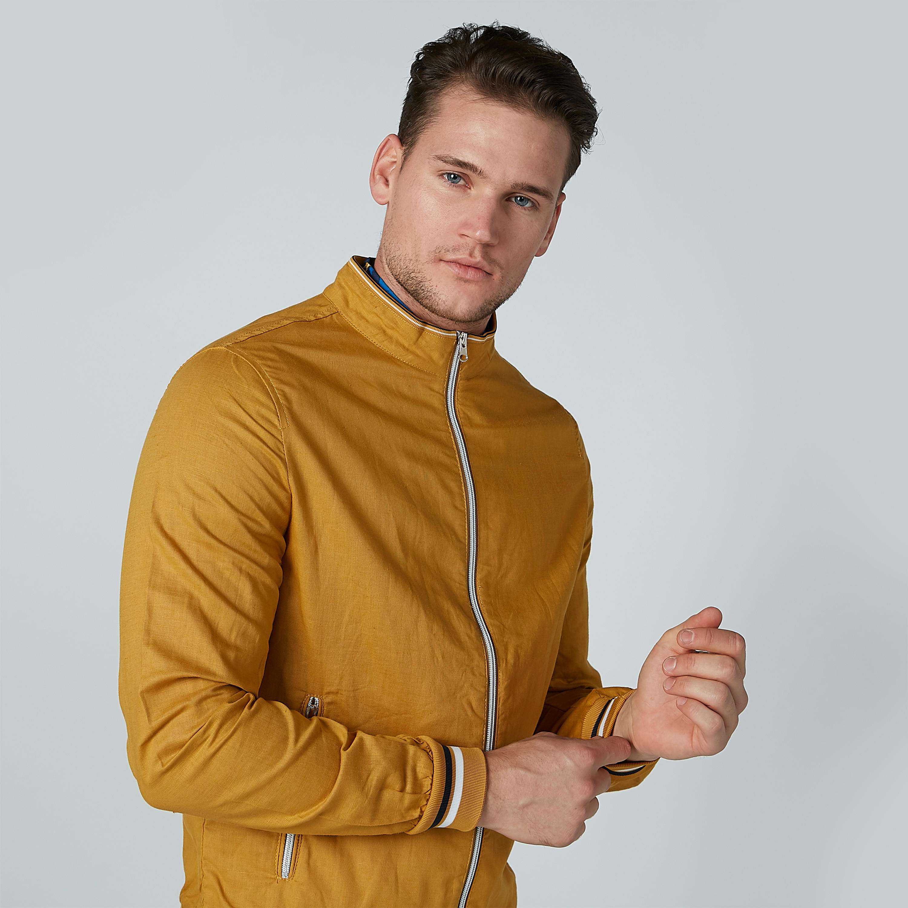 Plain Bomber Jacket with Long Sleeves and Pocket Detail-men-clothing-jacketsandblazers-jackets-image-5