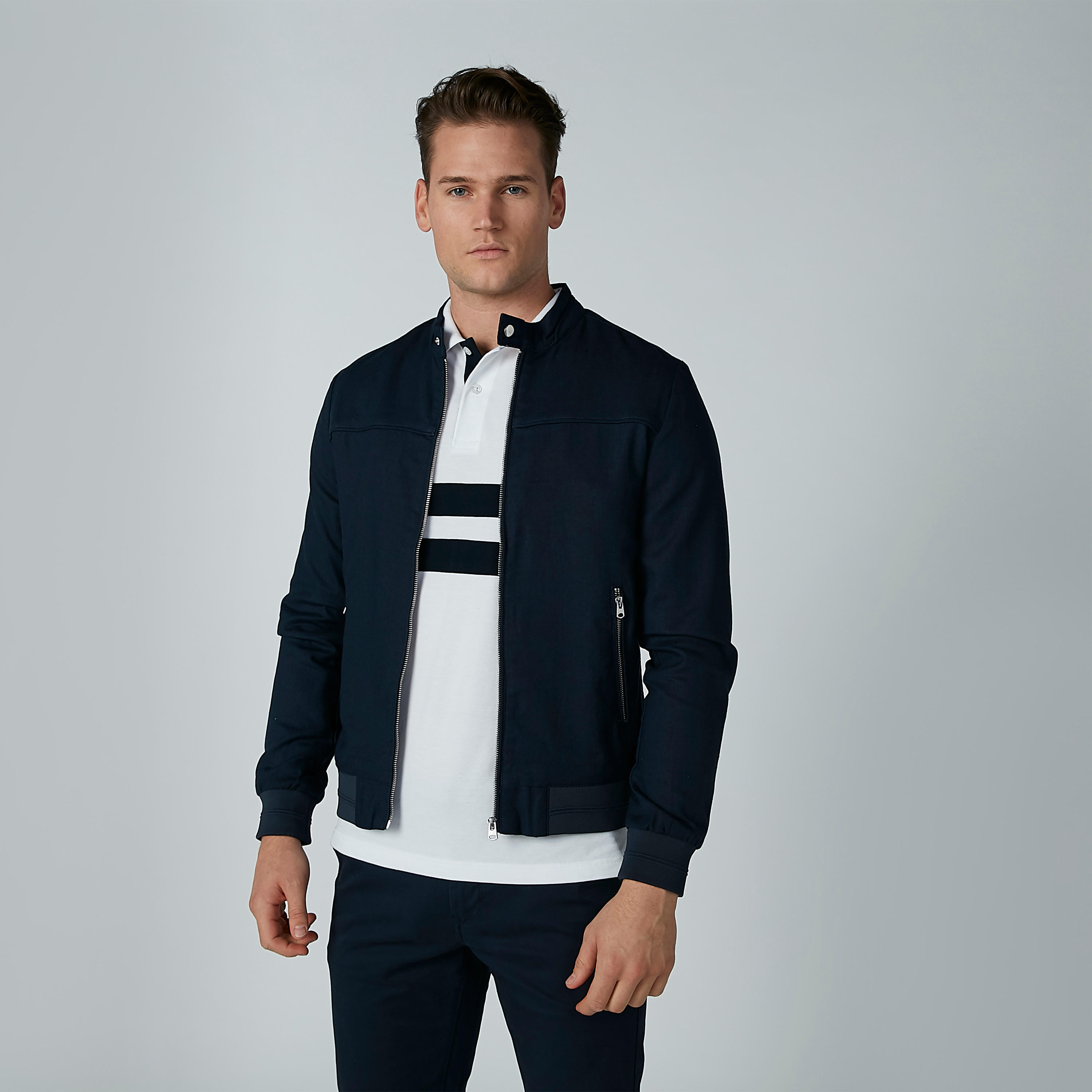 جاكيت بومبر بأكمام طويلة وجيوب كانجارو-men-clothing-jacketsandblazers-jackets-image-1