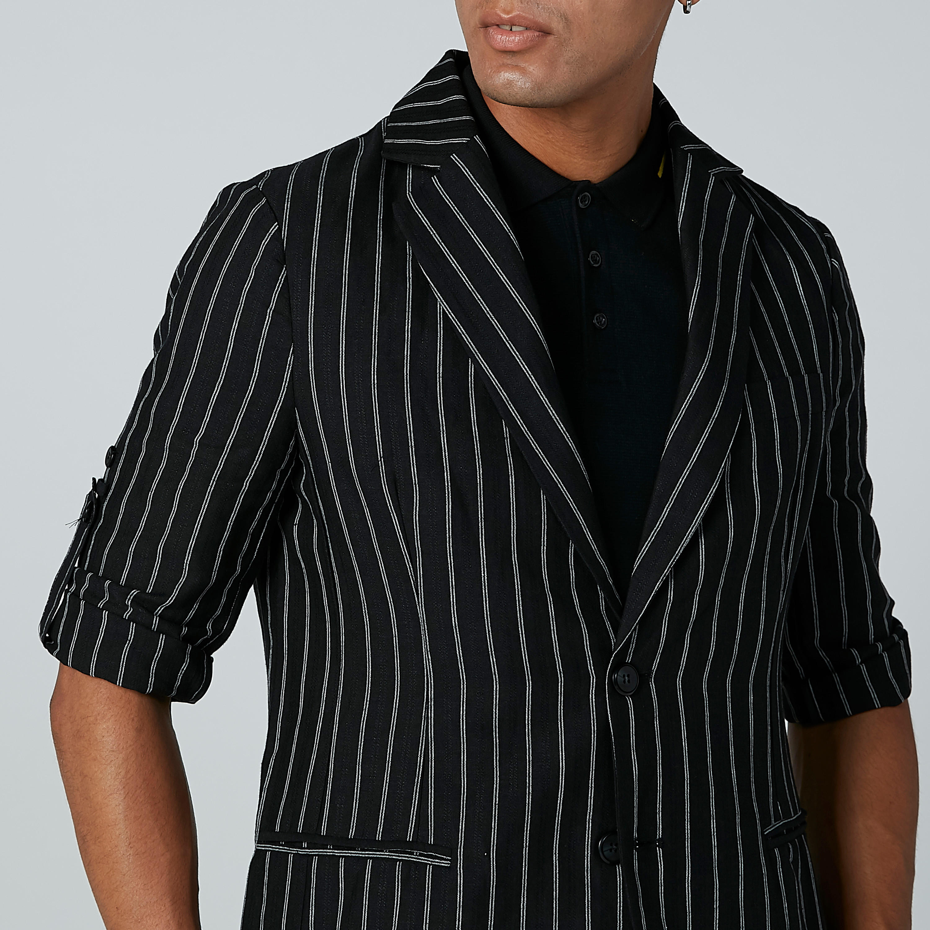 بليزر مقلّم بياقة طويلة وجيوب داخلية-men-winterwear-jacketsandblazers-image-6