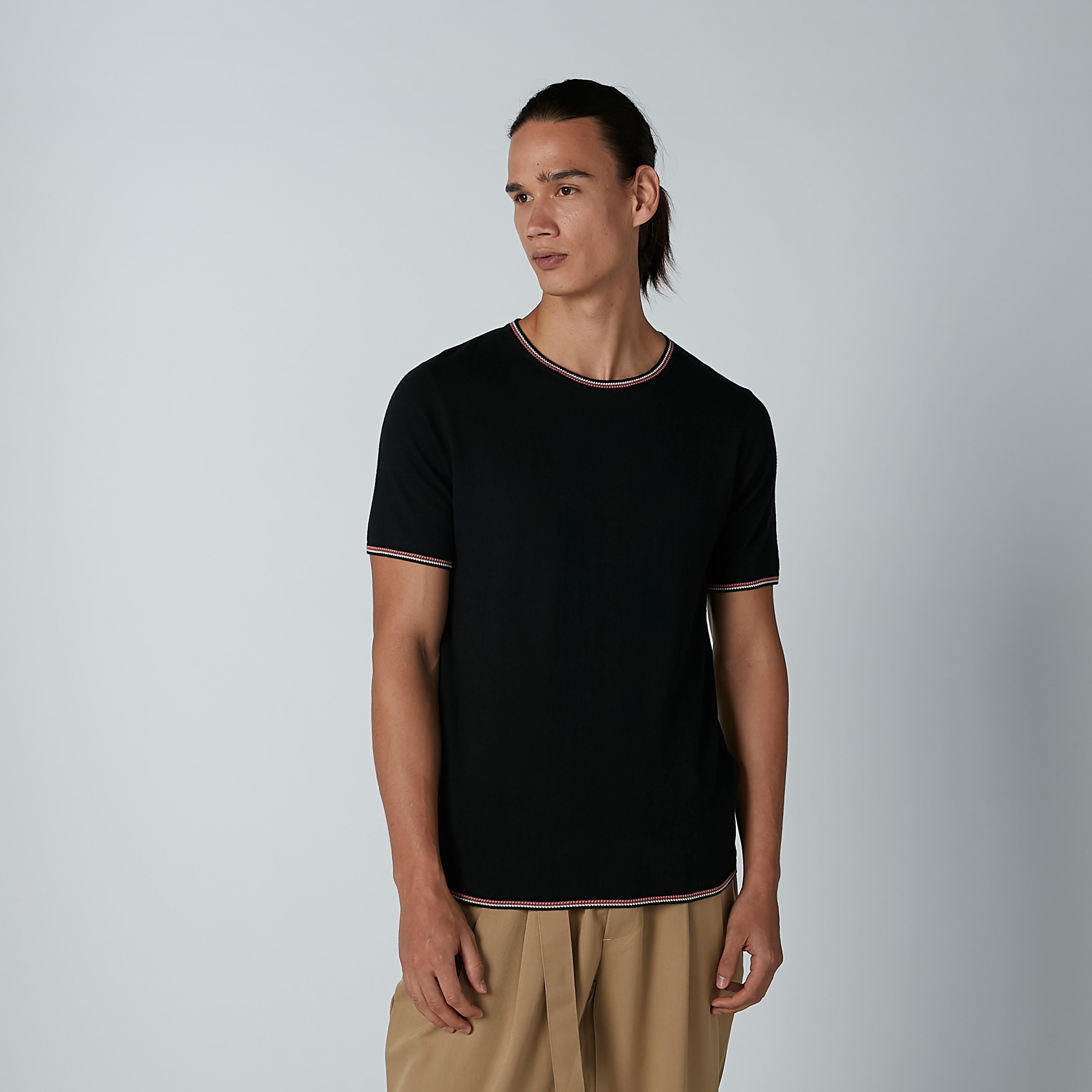 تيشيرت سادة بياقة مستديرة وأكمام قصيرة-men-clothing-tshirtsandpolos-tshirts-image-3
