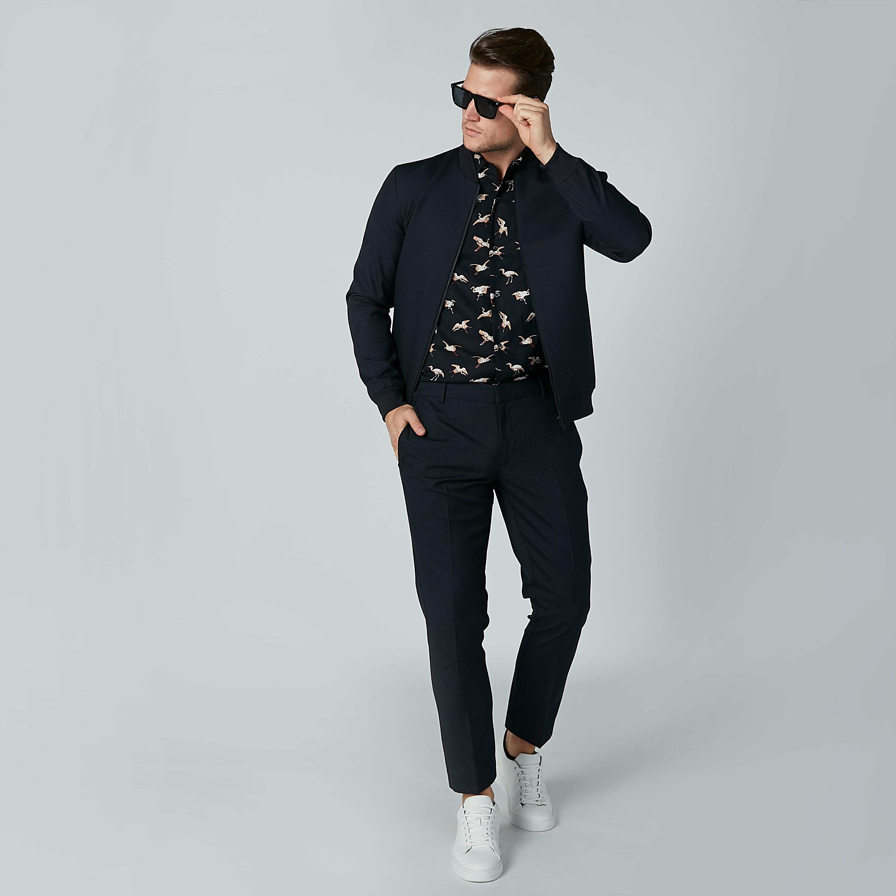 قميص مستدام سادة بأكمام قصيرة وطبعات-men-clothing-shirts-image-2