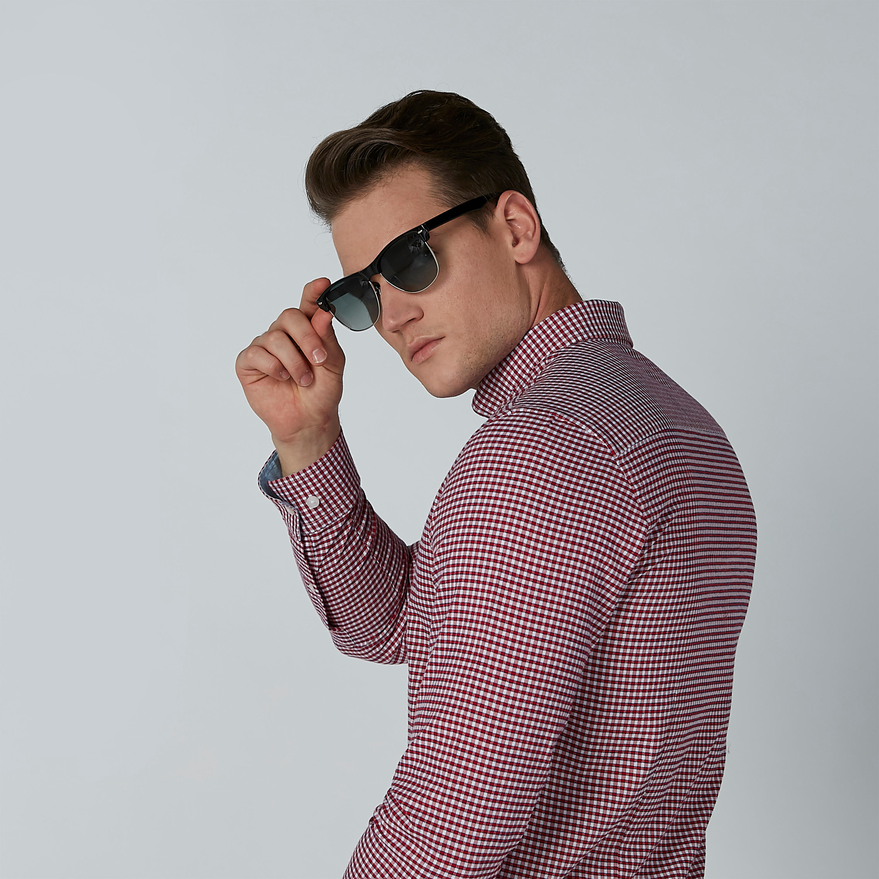 قميص كاروهات بأكمام طويلة وياقة عاديّة-men-clothing-shirts-image-1