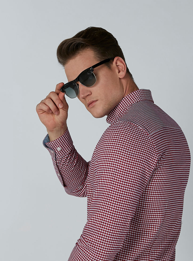قميص كاروهات بأكمام طويلة وياقة عاديّة-men-clothing-shirts-image-1