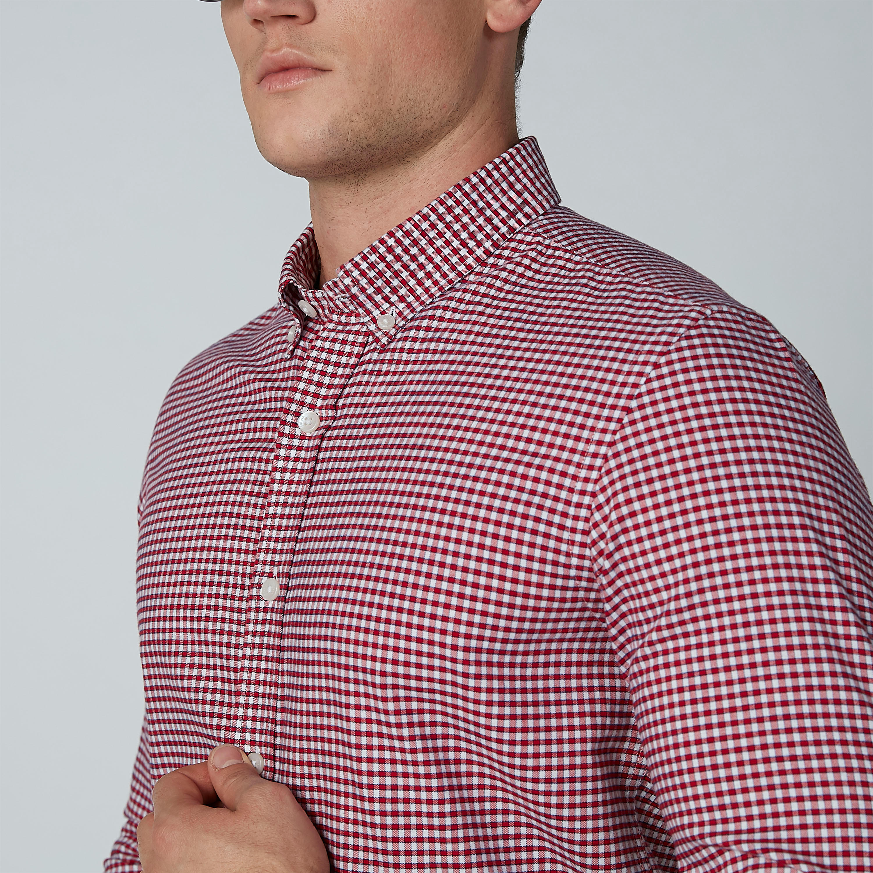 قميص كاروهات بأكمام طويلة وياقة عاديّة-men-clothing-shirts-image-4