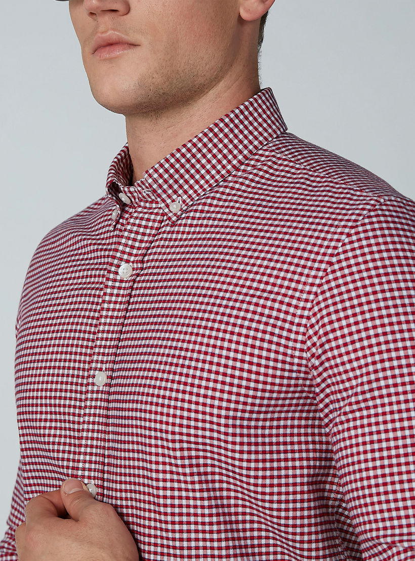قميص كاروهات بأكمام طويلة وياقة عاديّة-men-clothing-shirts-image-4