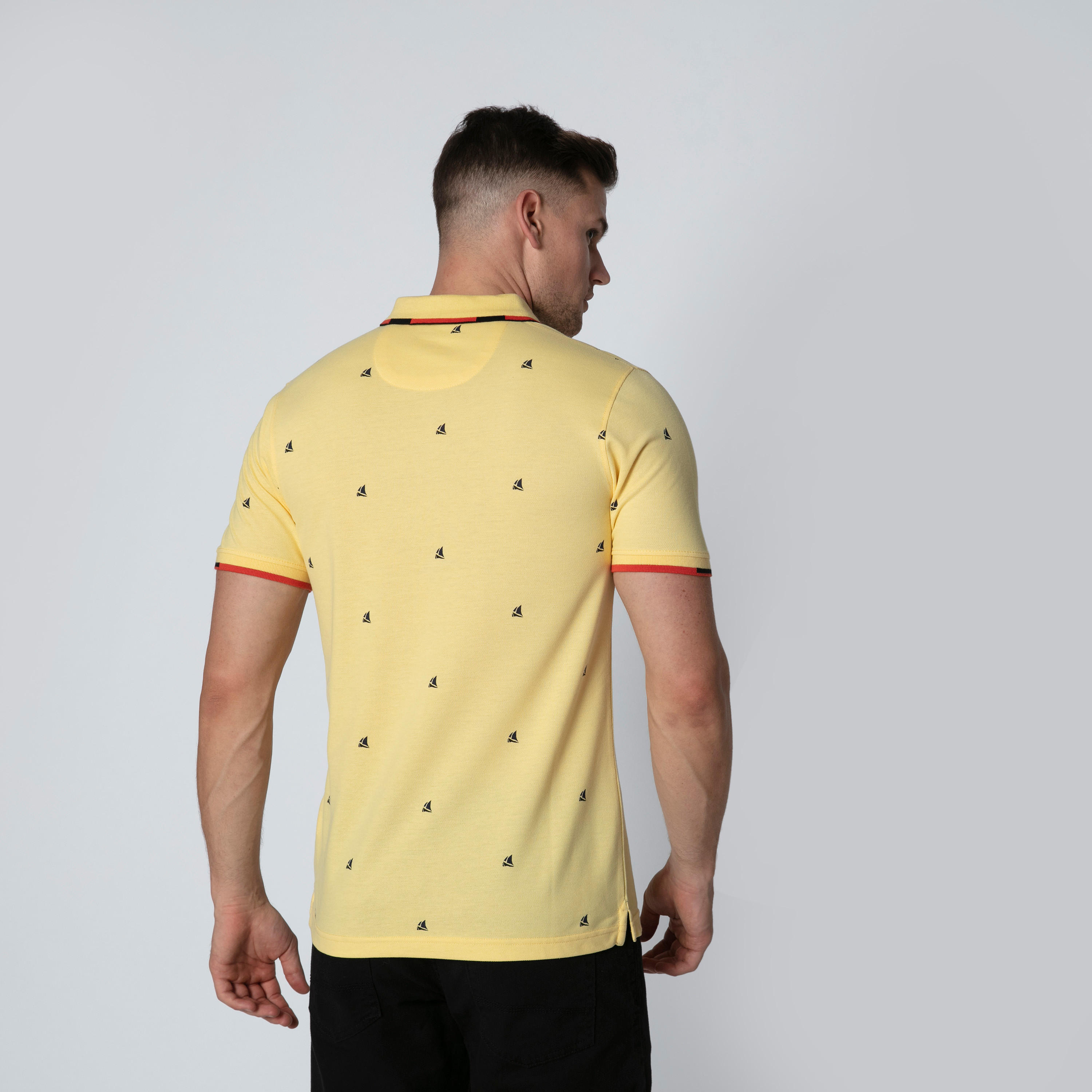 Sustainable Slim Fit Printed Polo T-shirt with Short Sleeves-men-clothing-tshirtsandpolos-polos-image-2