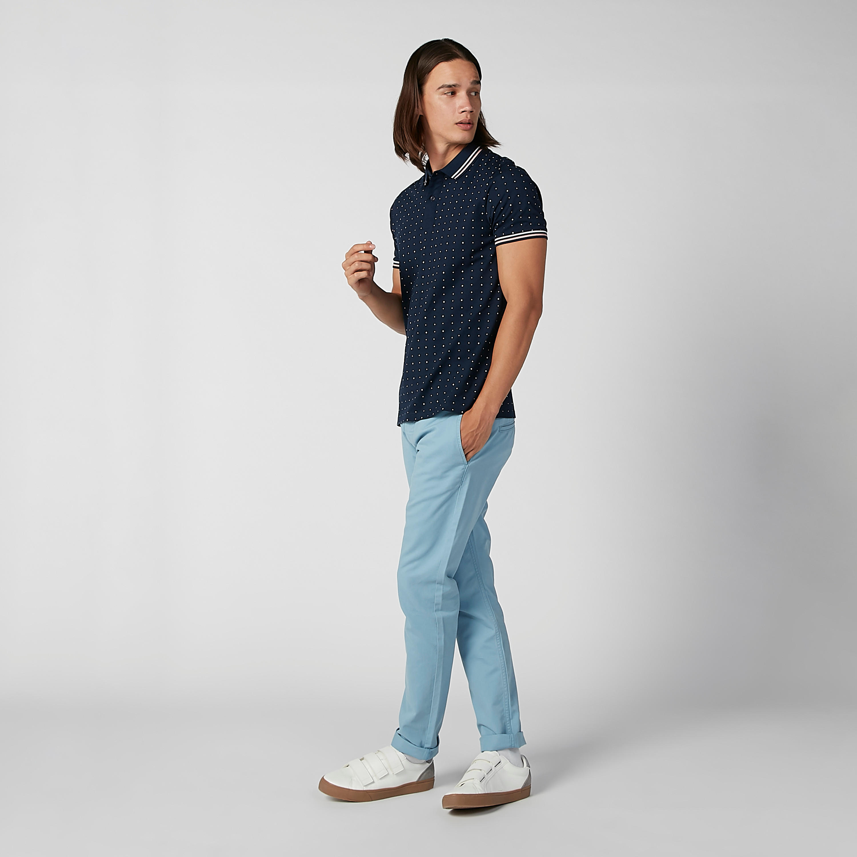 Sustainable Slim Fit Printed T-shirt with Polo Neck-men-clothing-tshirtsandpolos-polos-image-1