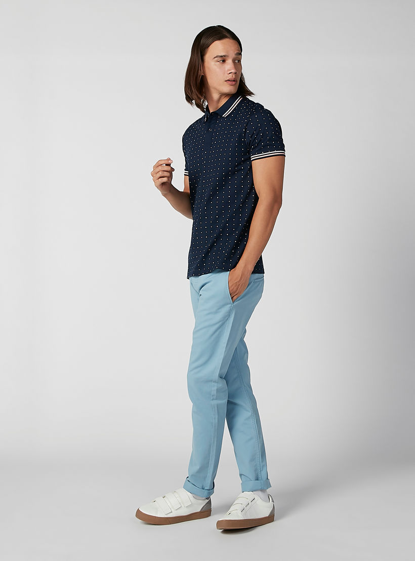 Sustainable Slim Fit Printed T-shirt with Polo Neck-men-clothing-tshirtsandpolos-polos-image-1
