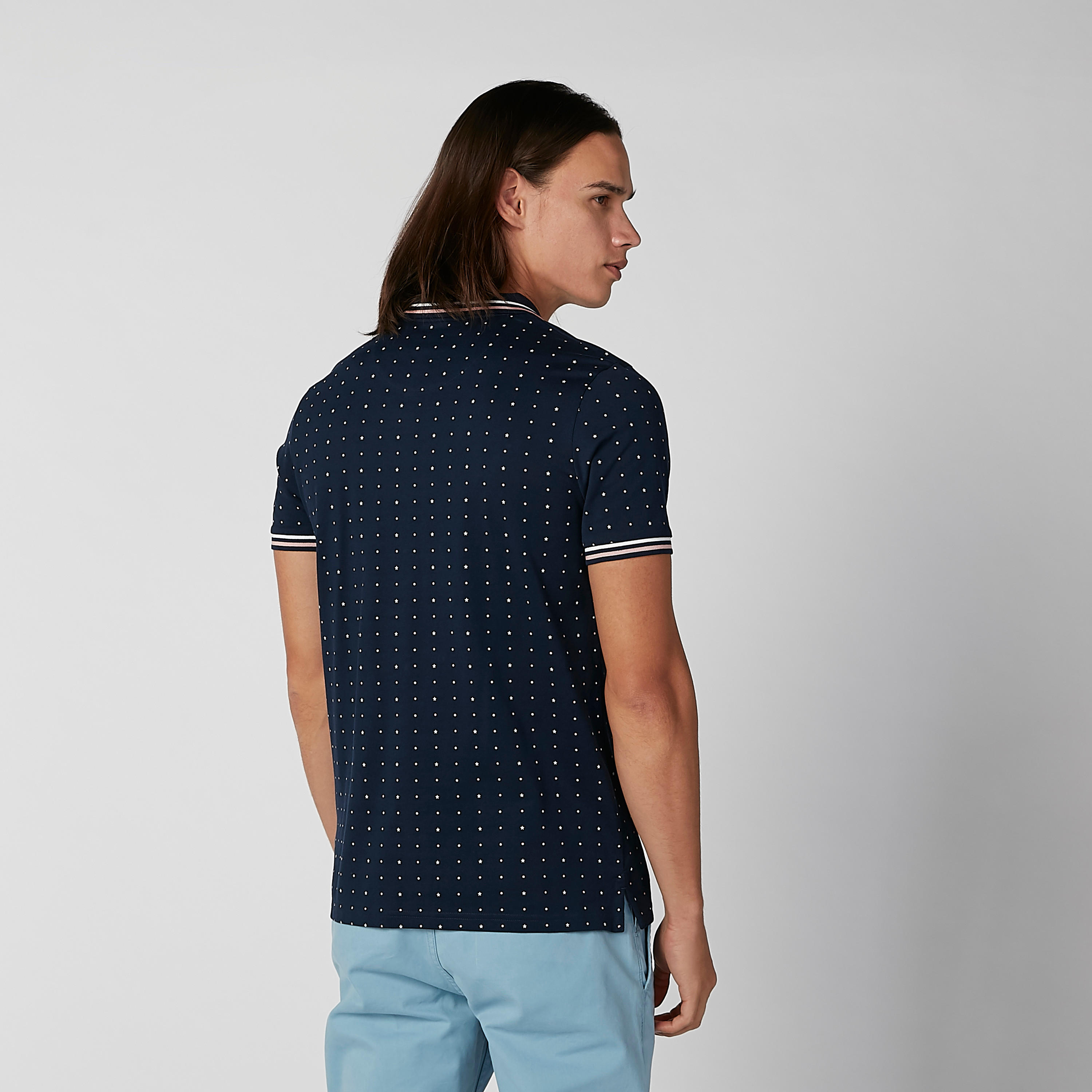Sustainable Slim Fit Printed T-shirt with Polo Neck-men-clothing-tshirtsandpolos-polos-image-3