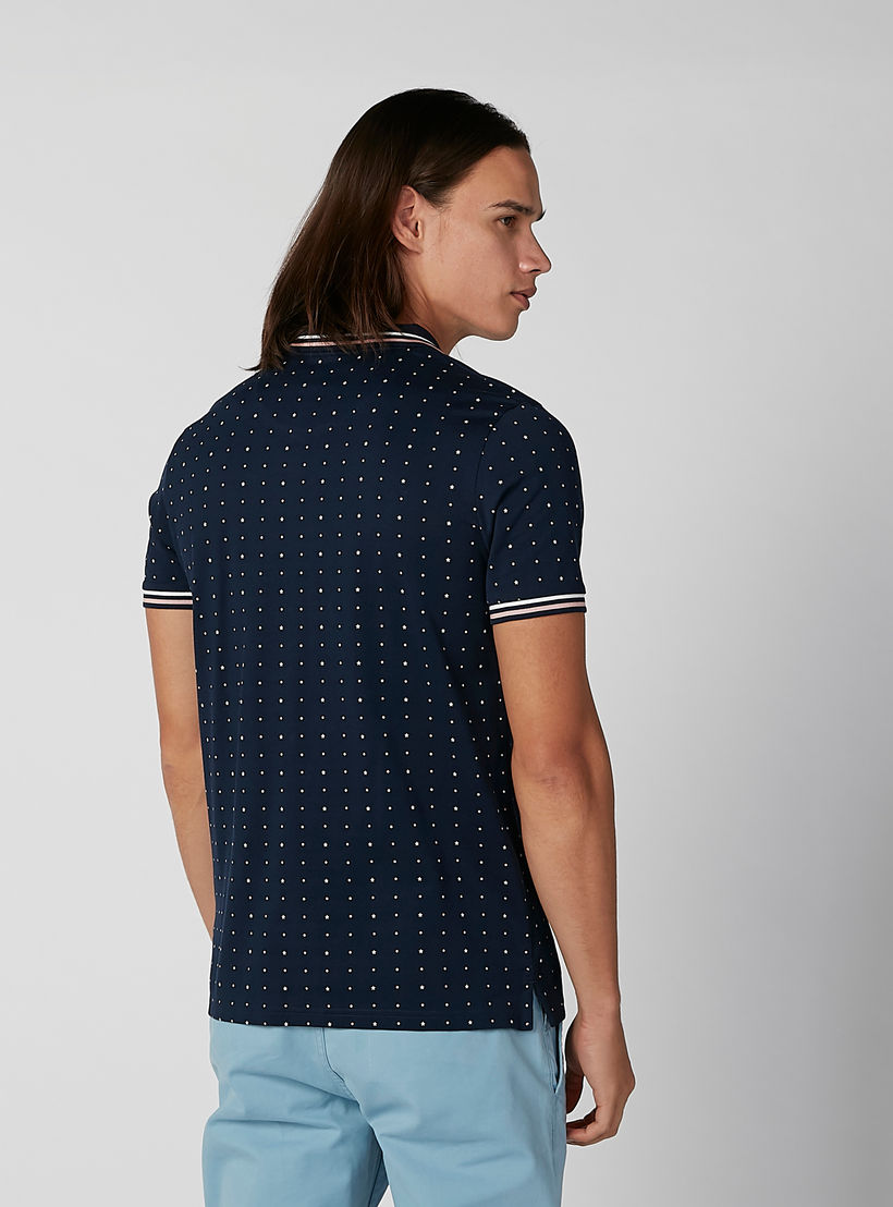 Sustainable Slim Fit Printed T-shirt with Polo Neck-men-clothing-tshirtsandpolos-polos-image-3