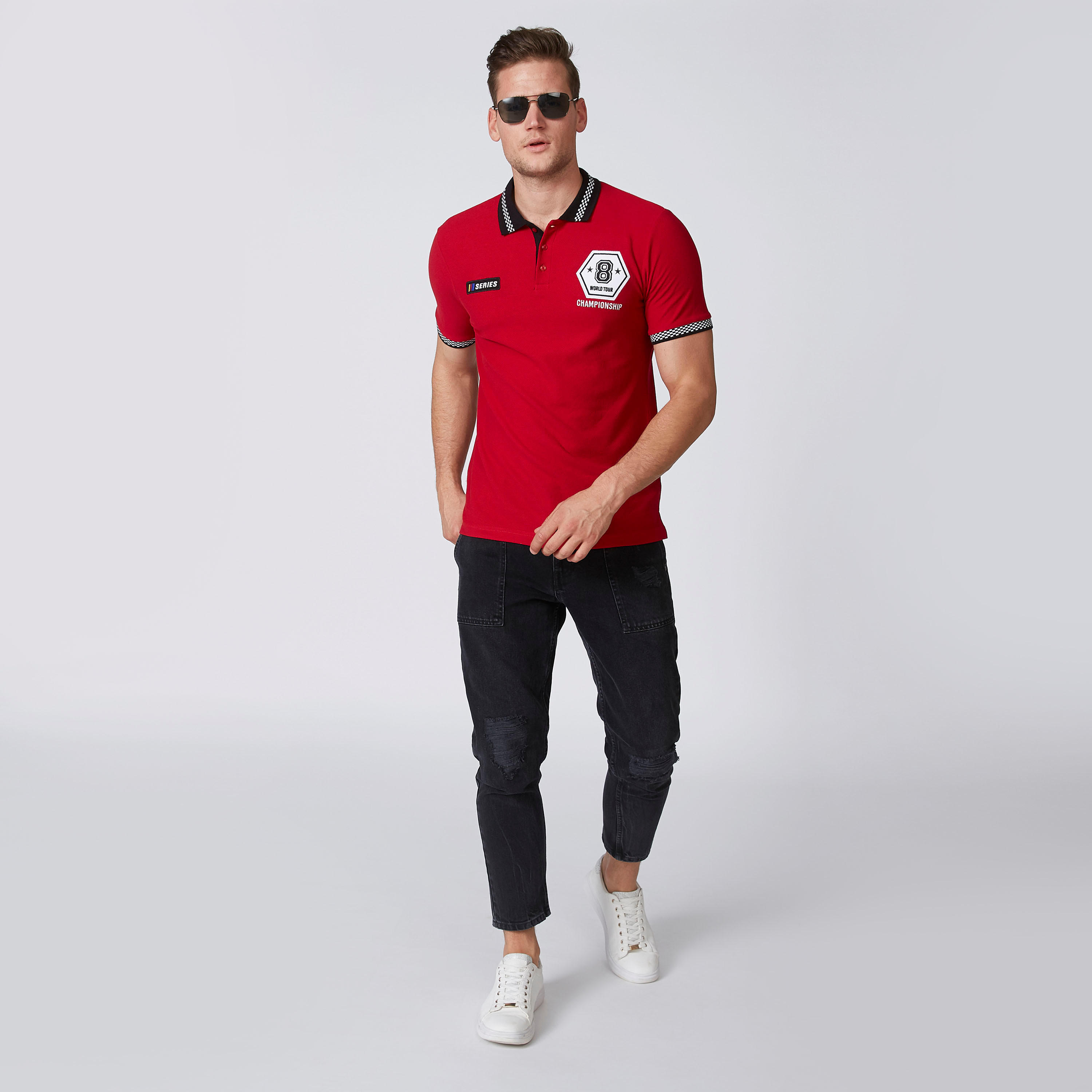 تيشيرت مستدام بولو سليم بتزيينات -men-clothing-tshirtsandpolos-polos-image-4