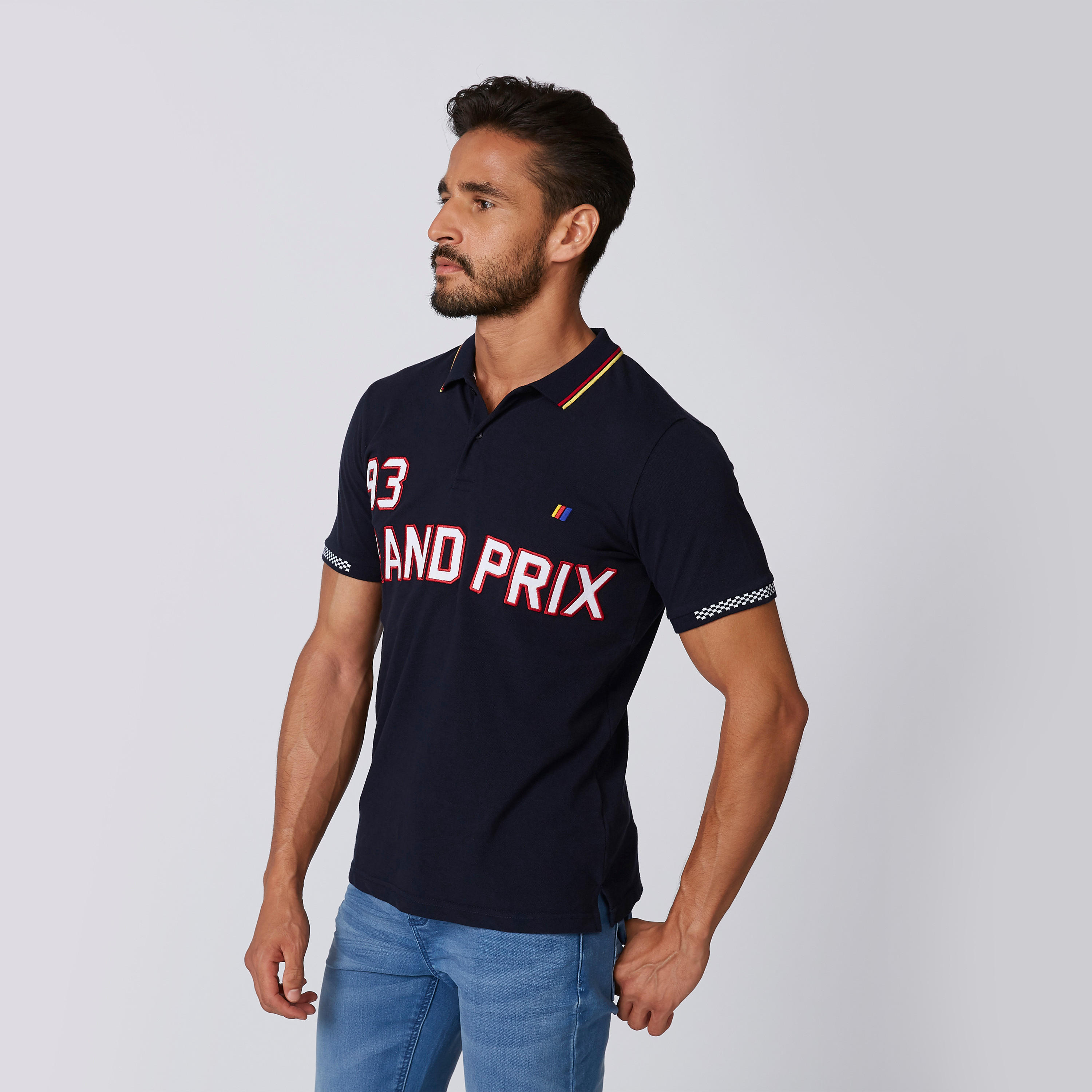 Sustainable Slim Fit Polo Neck T-shirt with Short Sleeves-men-clothing-tshirtsandpolos-polos-image-3