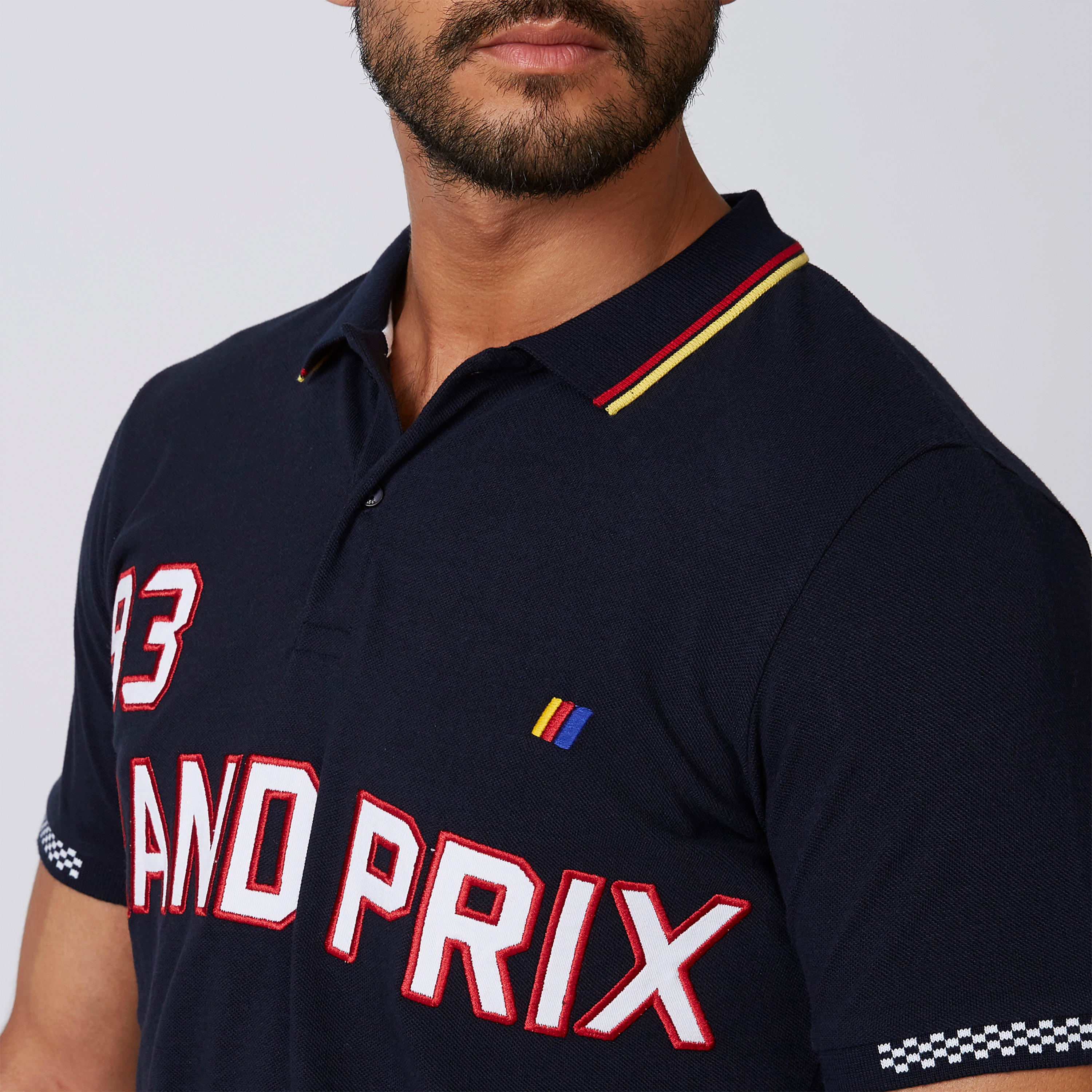 Sustainable Slim Fit Polo Neck T-shirt with Short Sleeves-men-clothing-tshirtsandpolos-polos-image-5