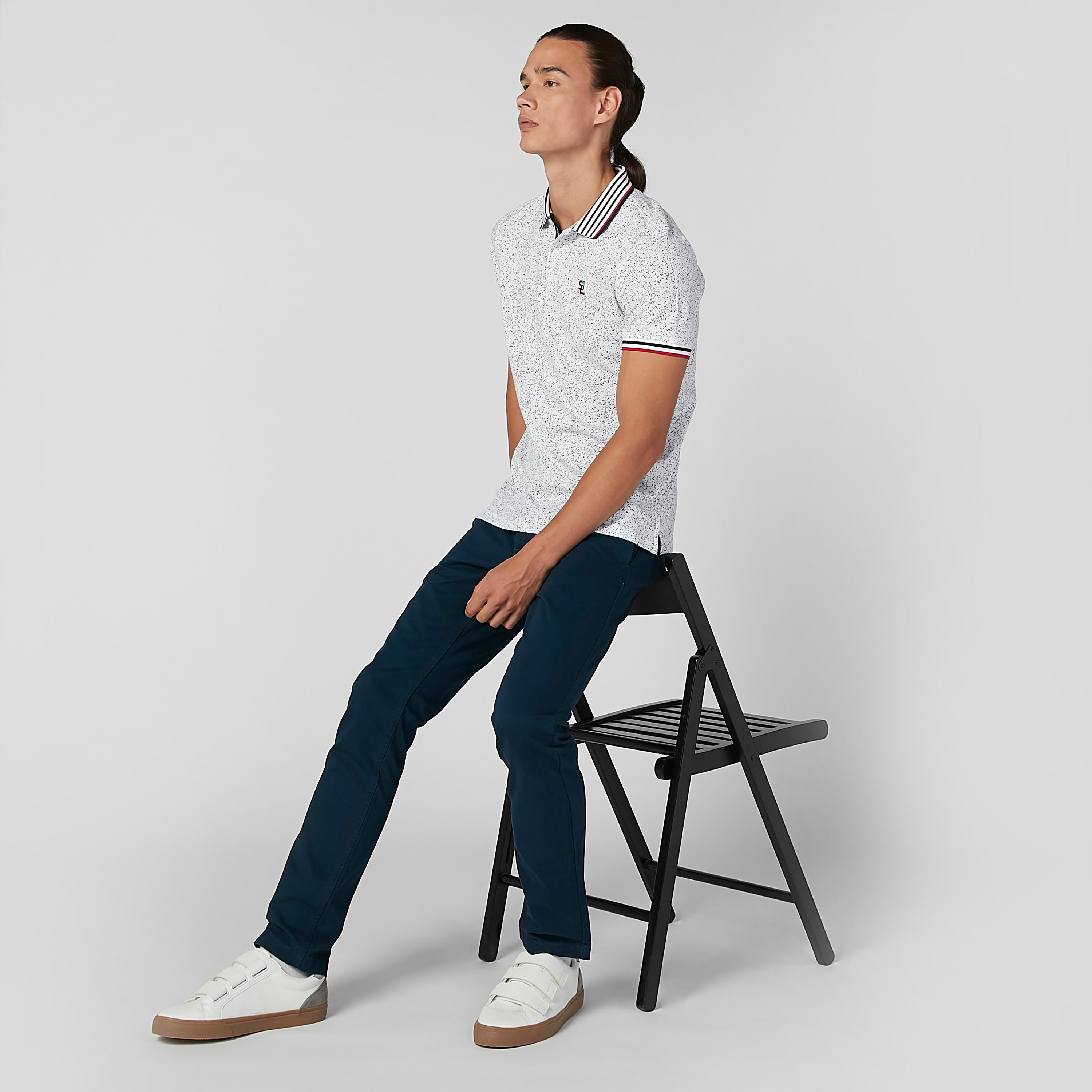 Slim Fit Printed T-shirt with Polo Neck and Short Sleeves-men-clothing-tshirtsandpolos-polos-image-2