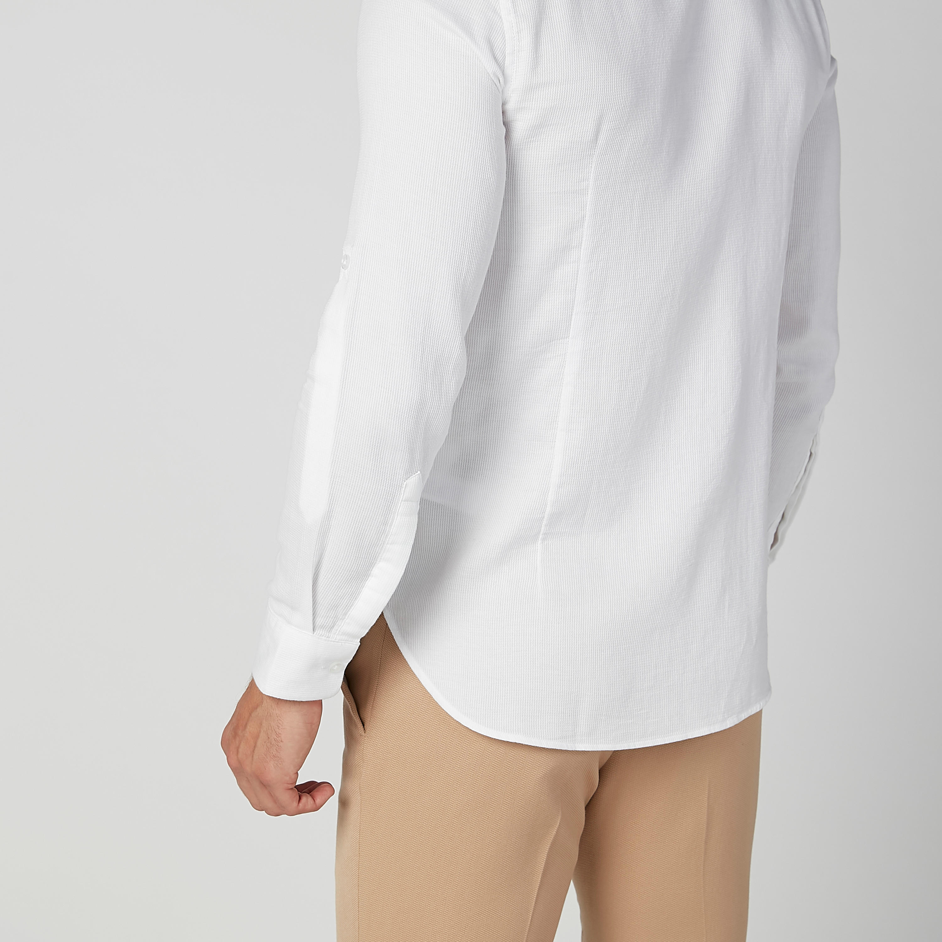 قميص سادة بياقة ماندارين وأكمام طويلة-men-clothing-shirts-image-4