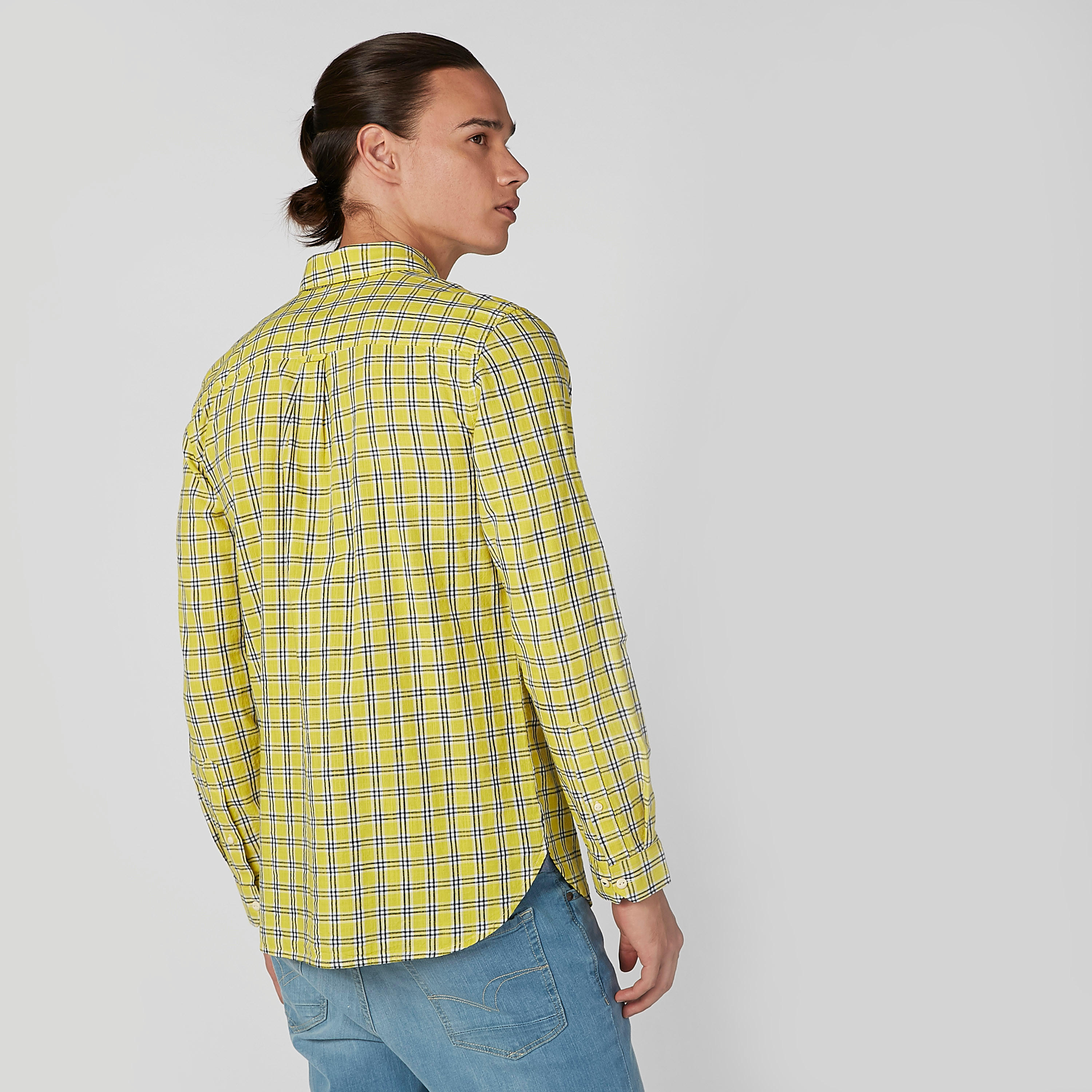 قميص مستدام كاروهات بقصّة سليم وأكمام طويلة-men-clothing-shirts-image-2