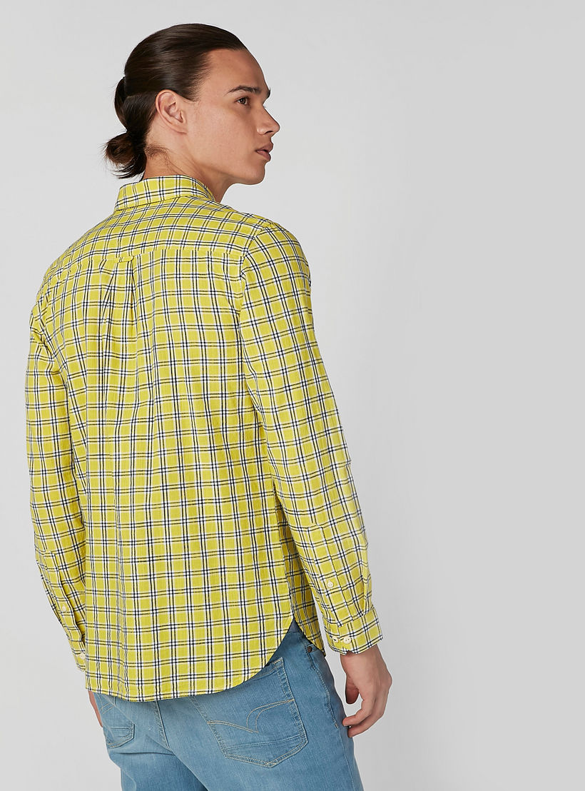 قميص مستدام كاروهات بقصّة سليم وأكمام طويلة-men-clothing-shirts-image-2