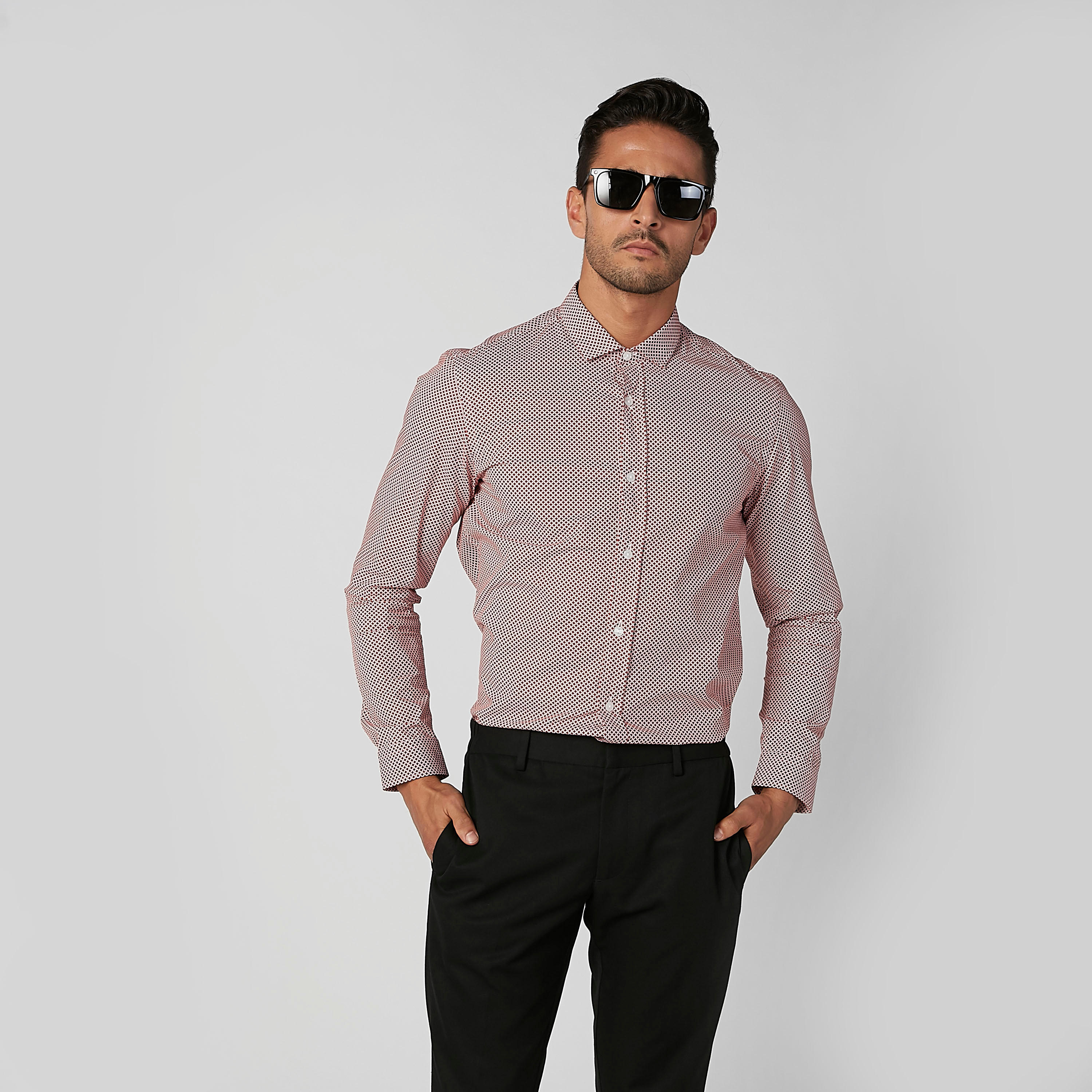 قميص مستدام سليم بأكمام طويلة وطبعات -men-clothing-shirts-image-1