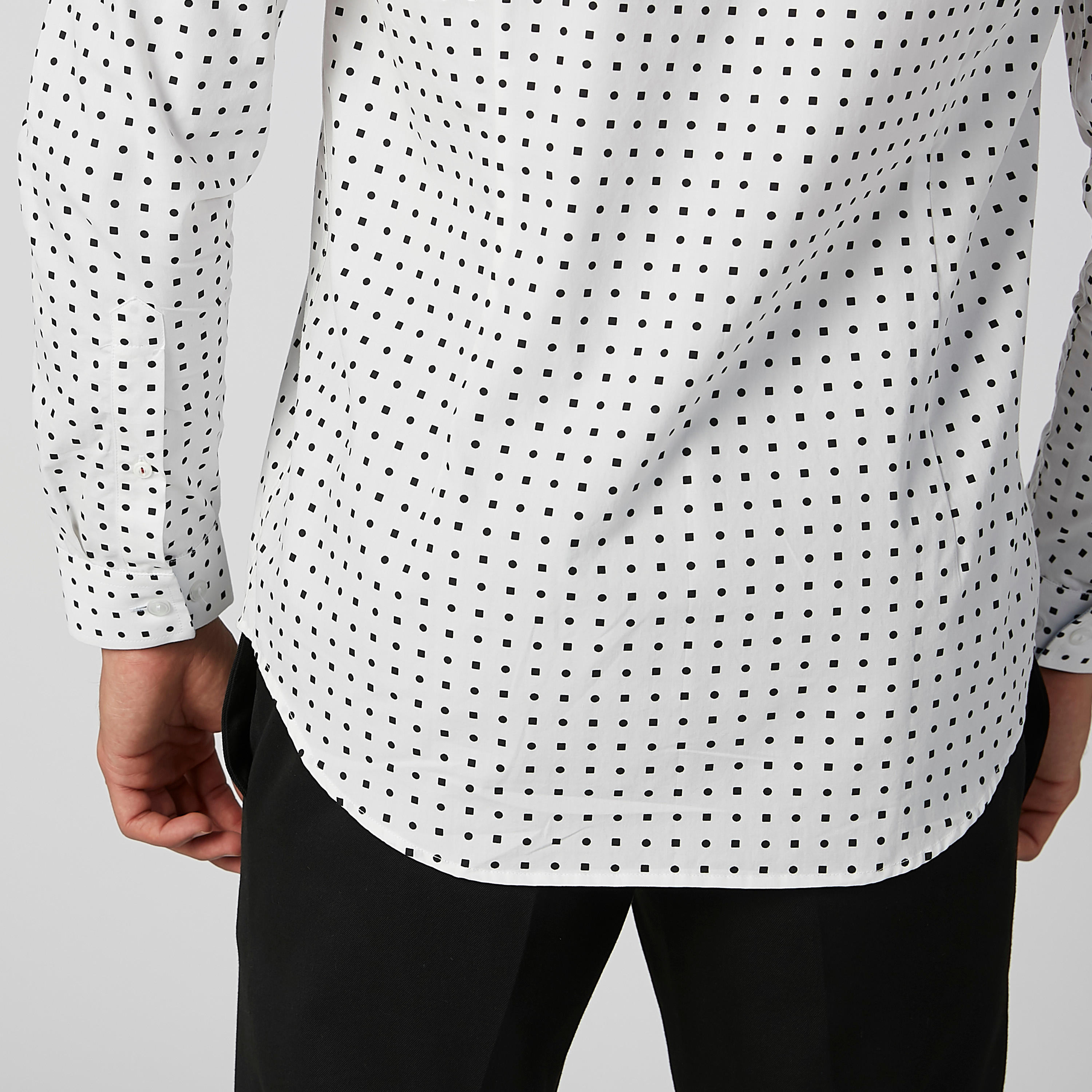 قميص مستدام سليم بياقة ماندارين وطبعات-men-clothing-shirts-image-6