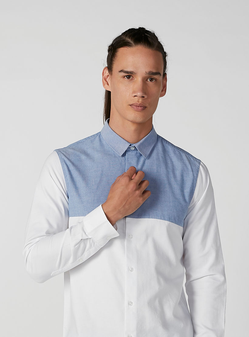 قميص مستدام سليم بتصاميم مغايرة وأكمام طويلة -men-clothing-shirts-image-2