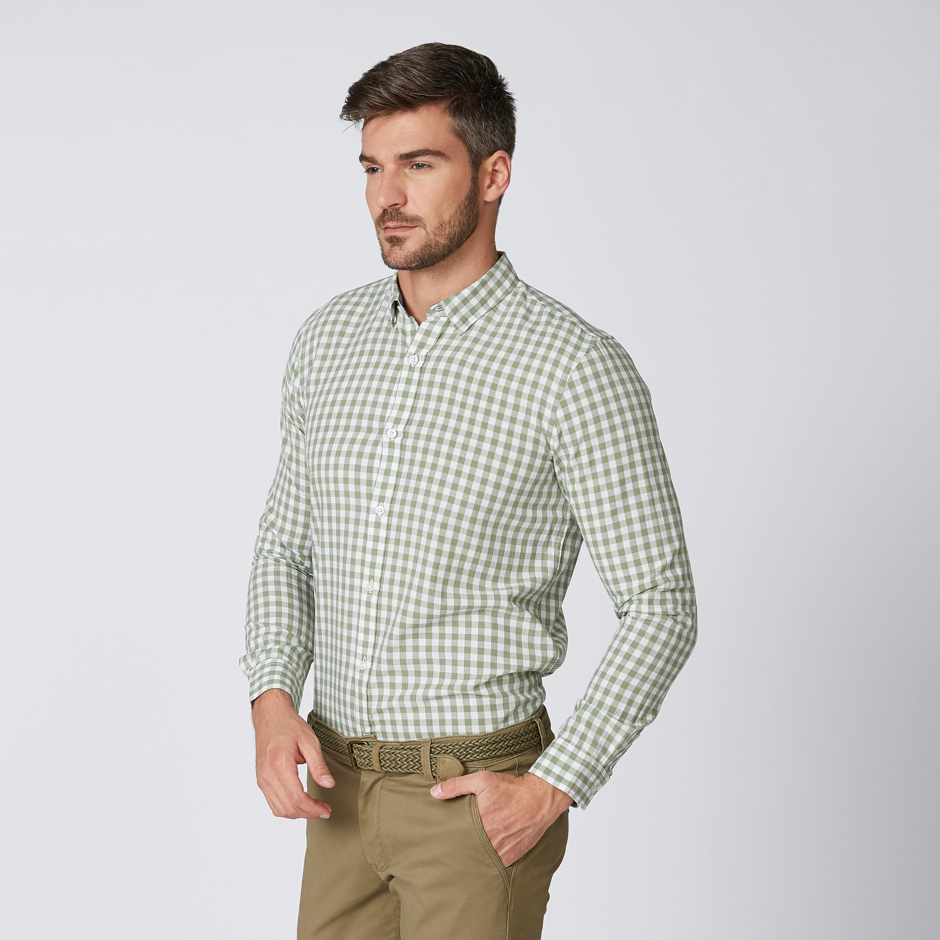 قميص كاروهات بياقة عاديّة وأكمام طويلة-men-clothing-shirts-image-1